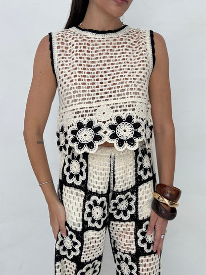 Coordinato ‘CROCHET’ Bianco e Nero