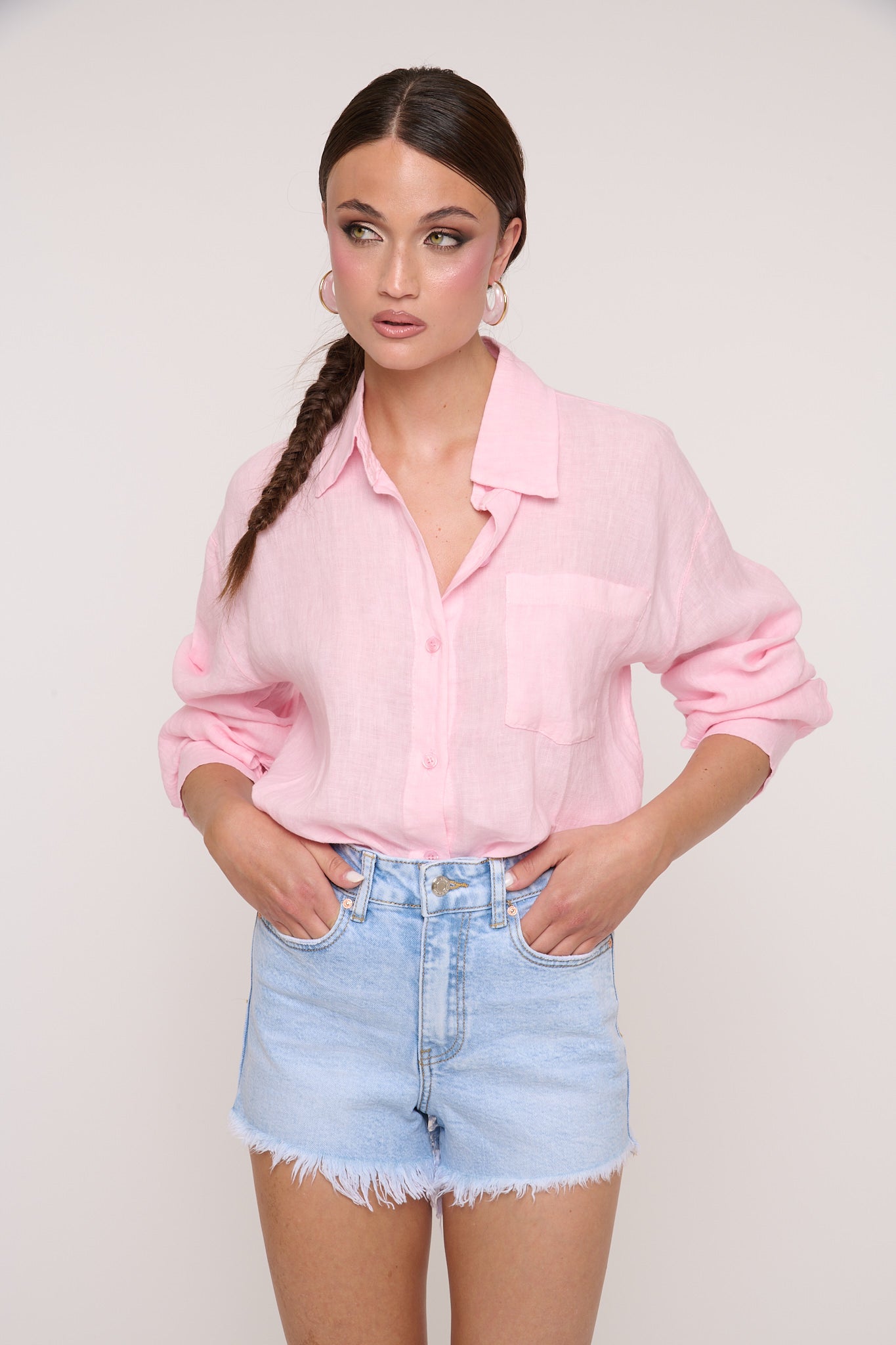 Pantaloncino ‘SFRANGIATO’ Denim Chiaro