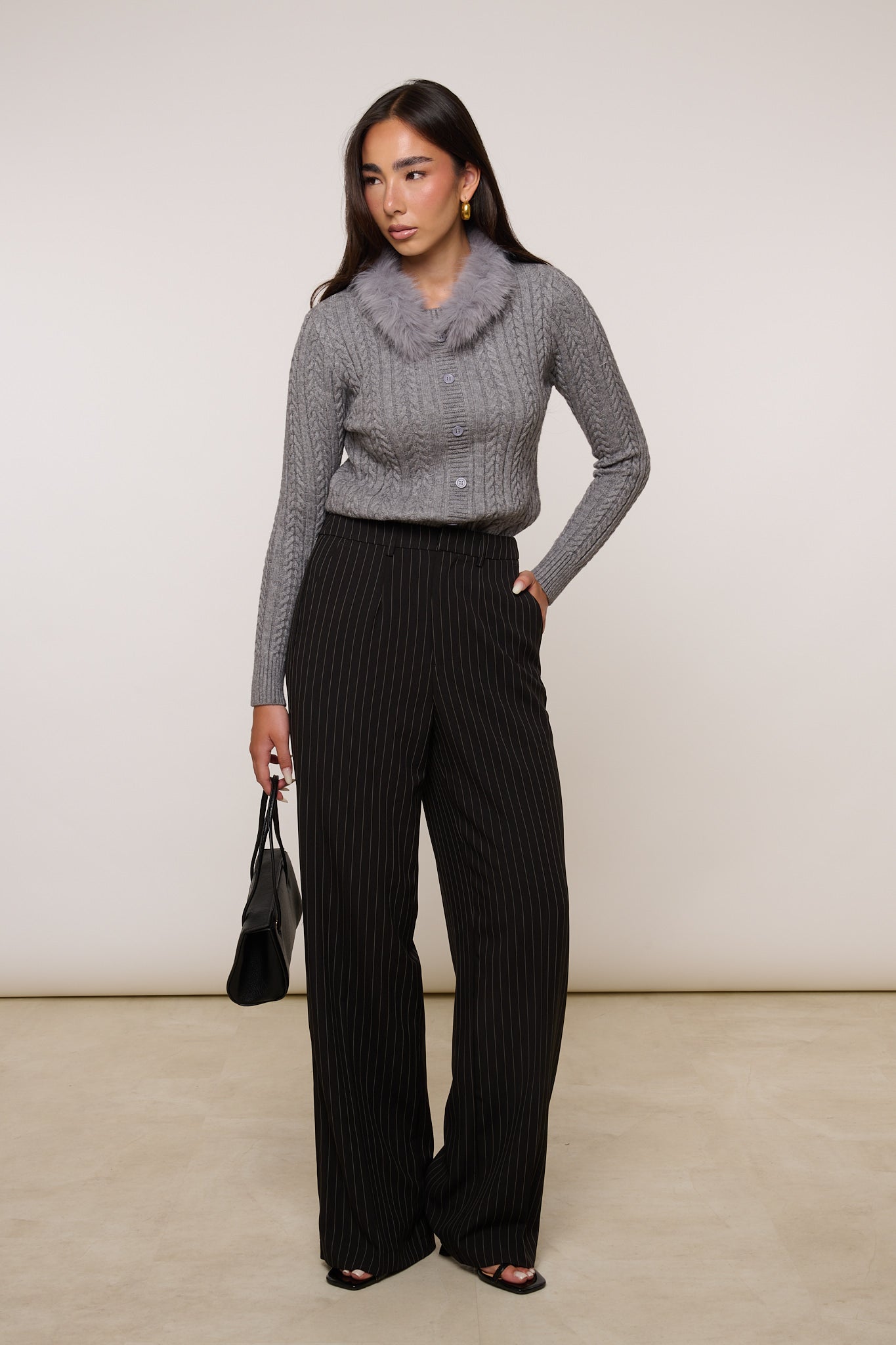 Pantalone ‘GANCETTO’ Gessato Nero