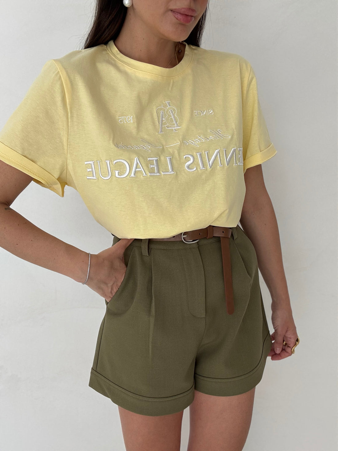 T-shirt ‘TENNIS LEAGUE’ Gialla
