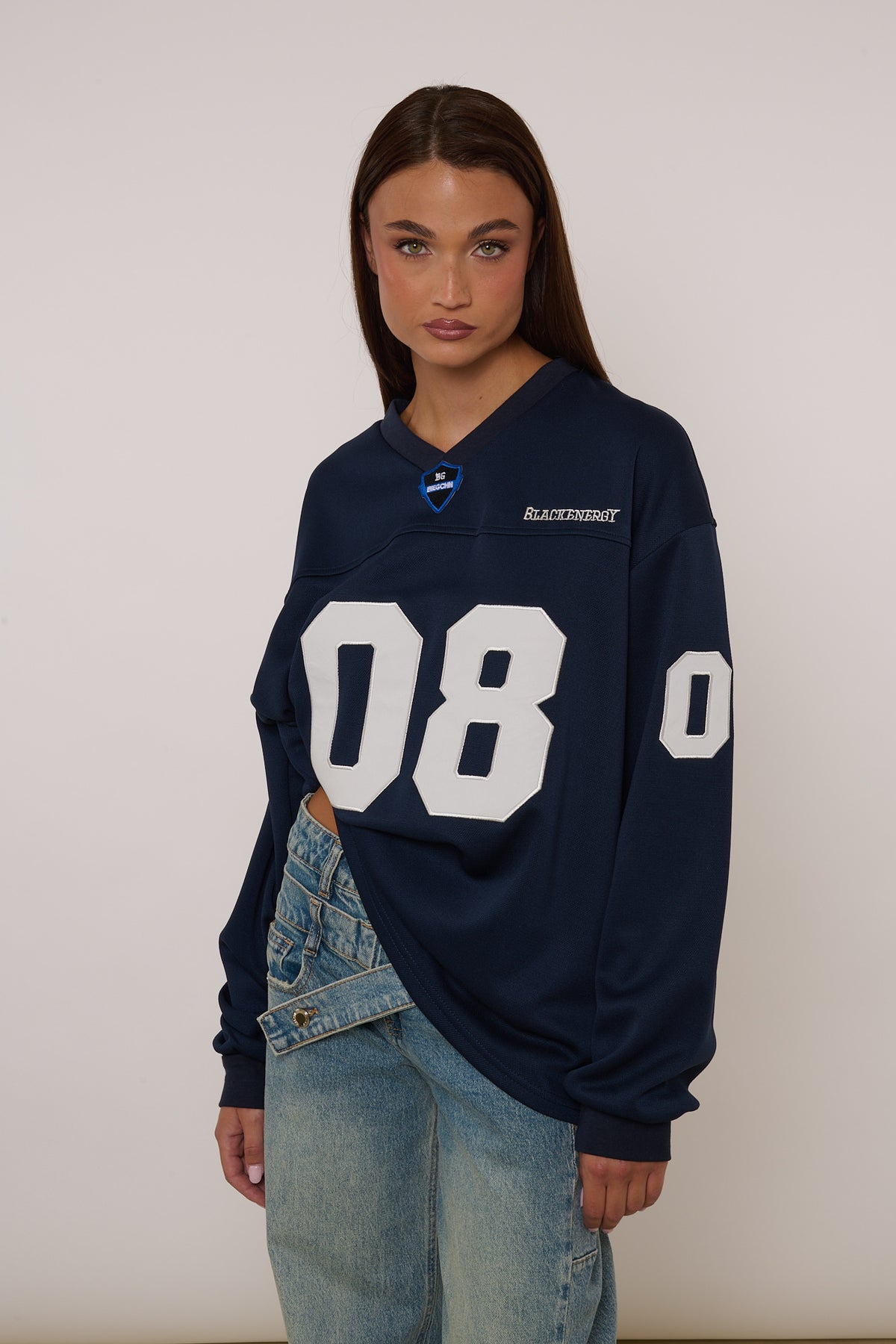 Maglia ‘08’ Scollo V blu notte