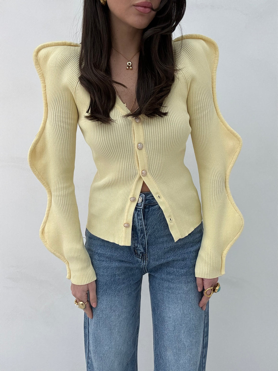 Cardigan ‘WAVES’ Giallo