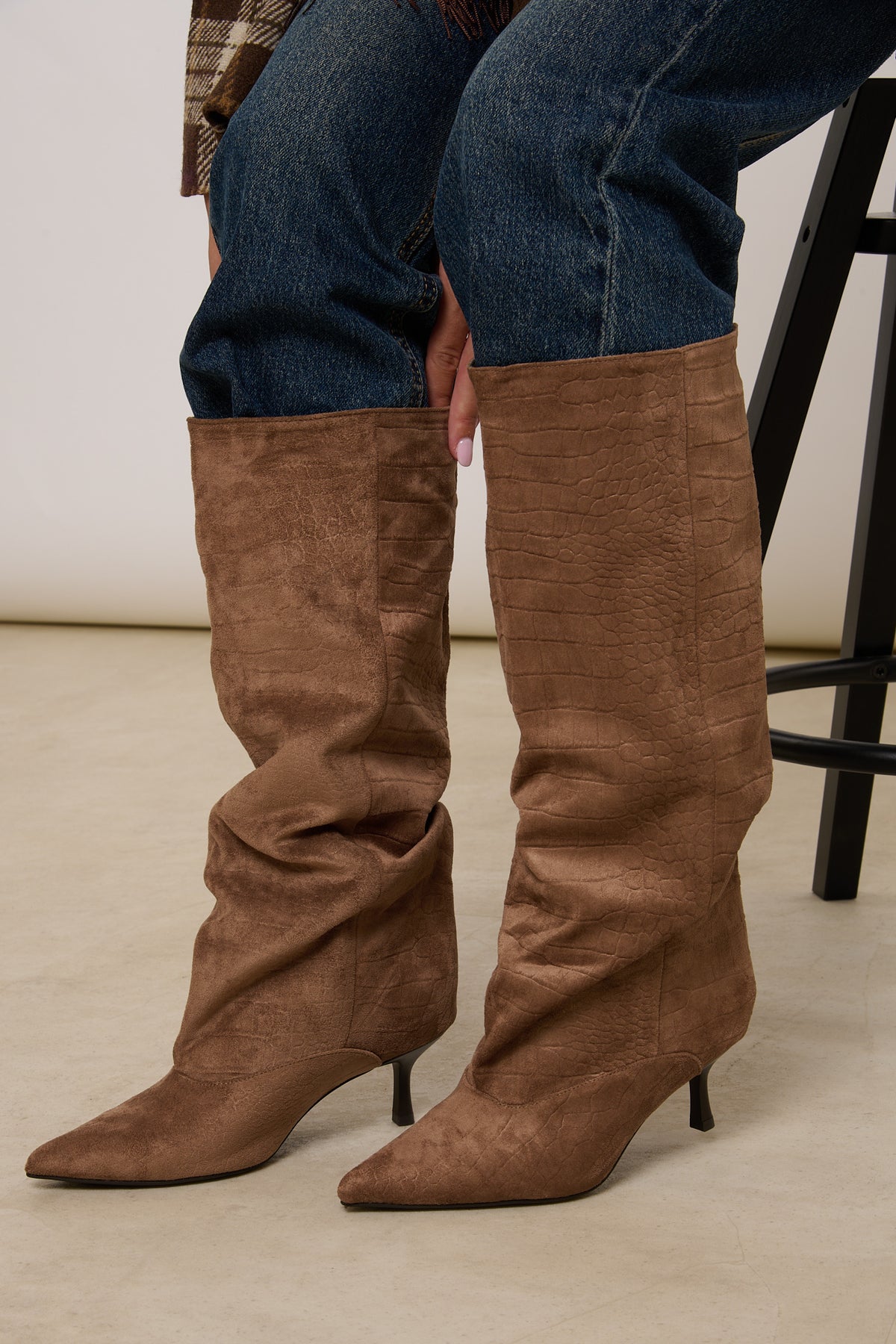 Stivale ‘SUEDE PITONATO’ Beige