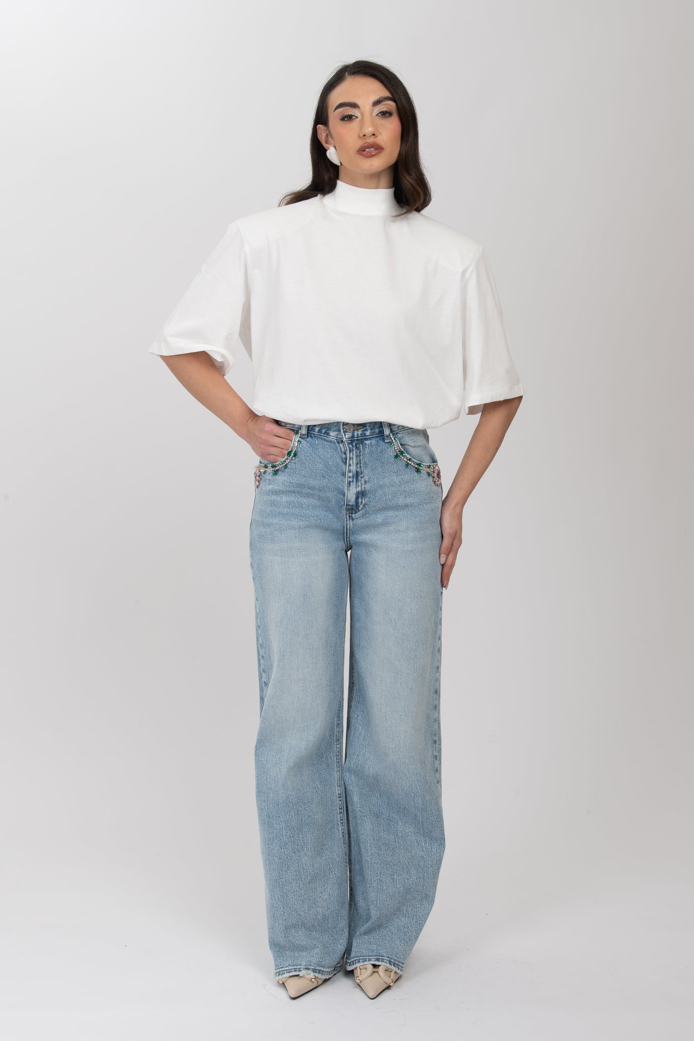Jeans ‘DIAMONDS’ Denim Chiaro
