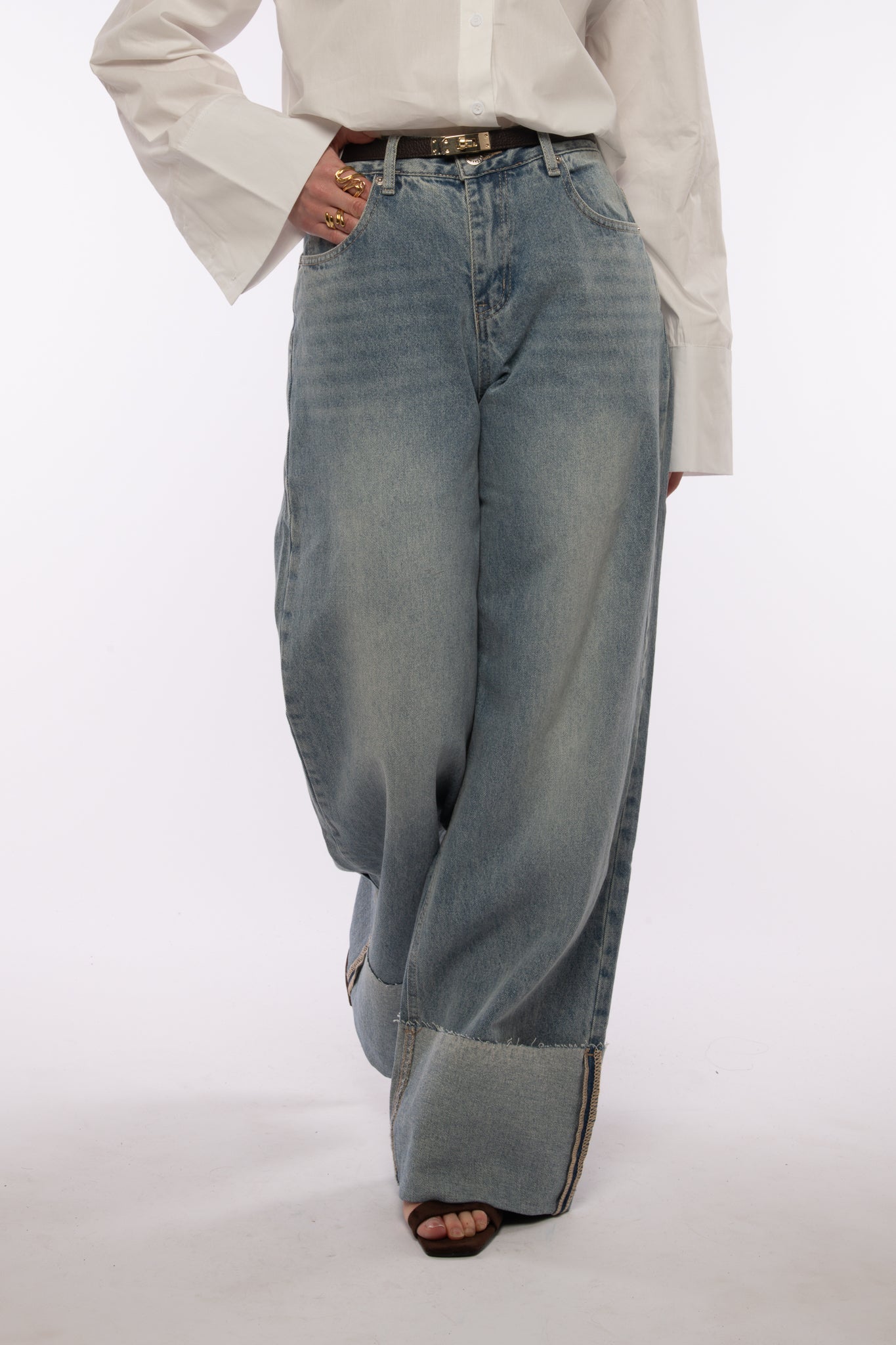 Jeans ‘PIEGONE’ Denim Chiaro