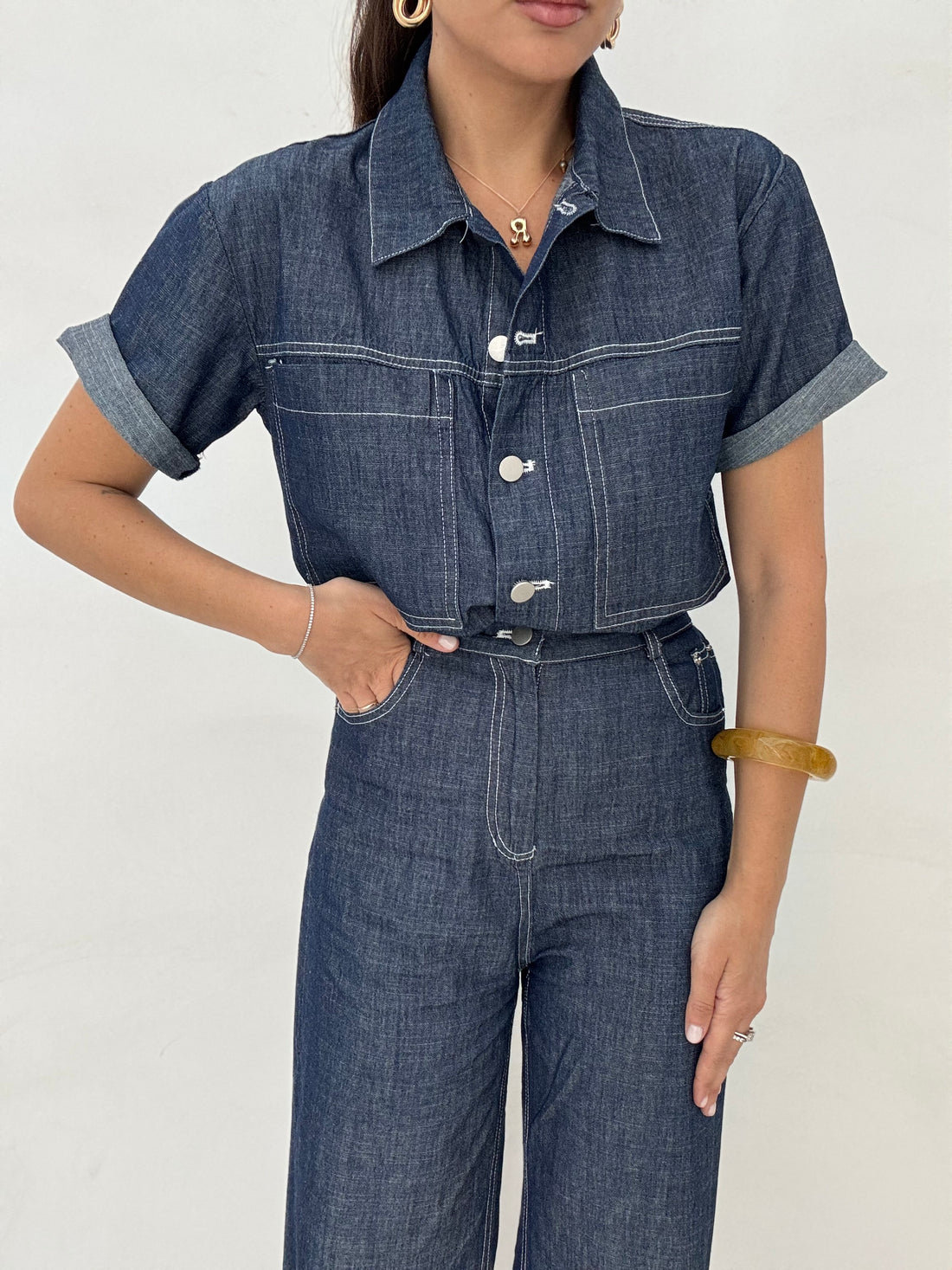 Coordinato ‘DENIM SCURO 65%COTONE’ camicia+ pantalone