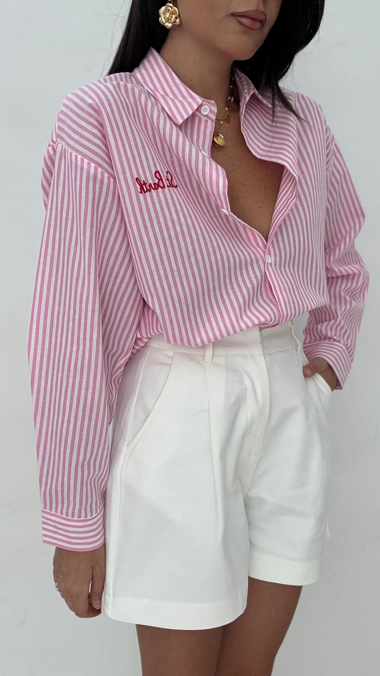 Camicia ‘BARTH’ 100% COTONE righe rosa