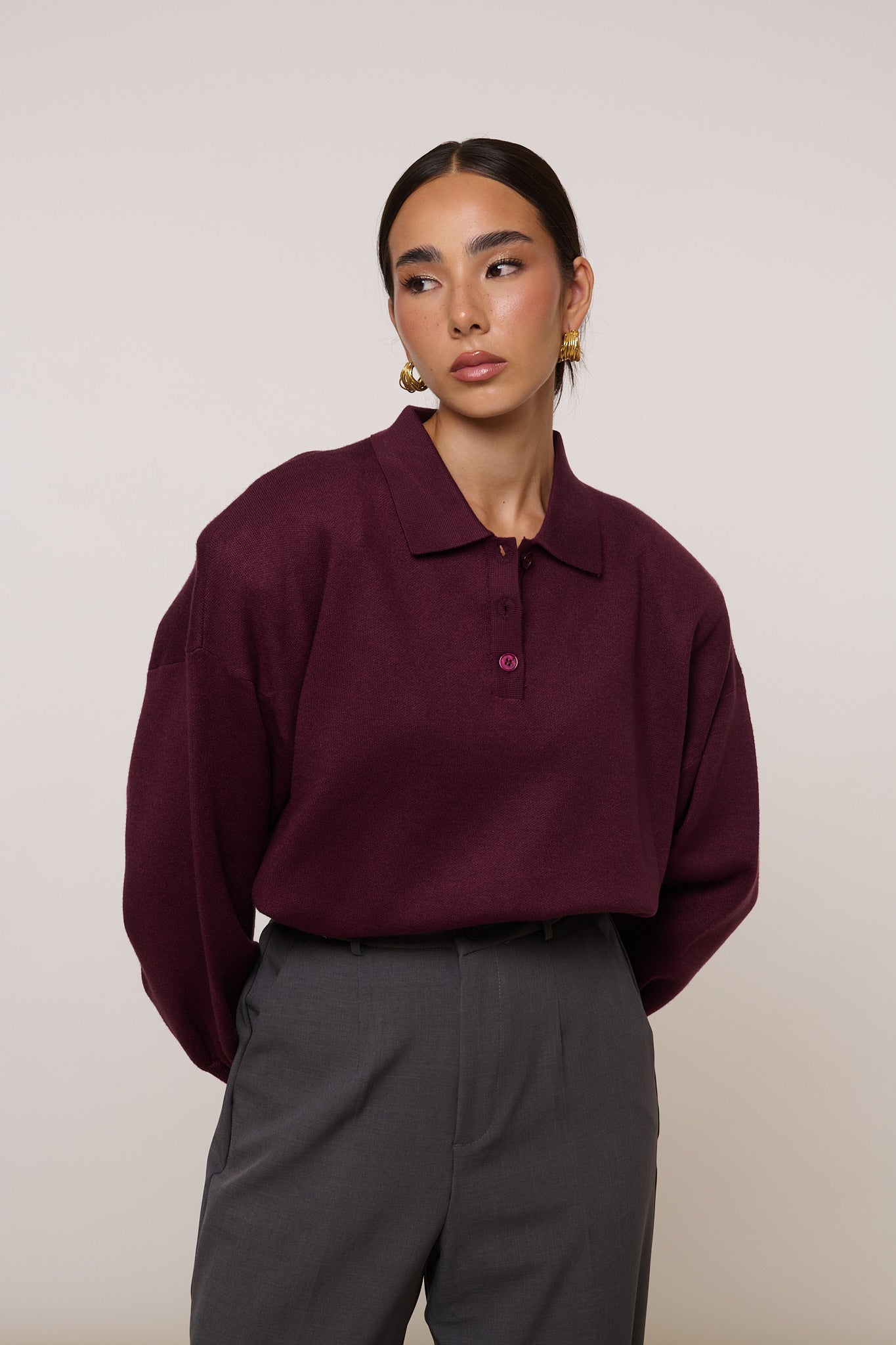 Maglione/Polo con spalline Bordeaux