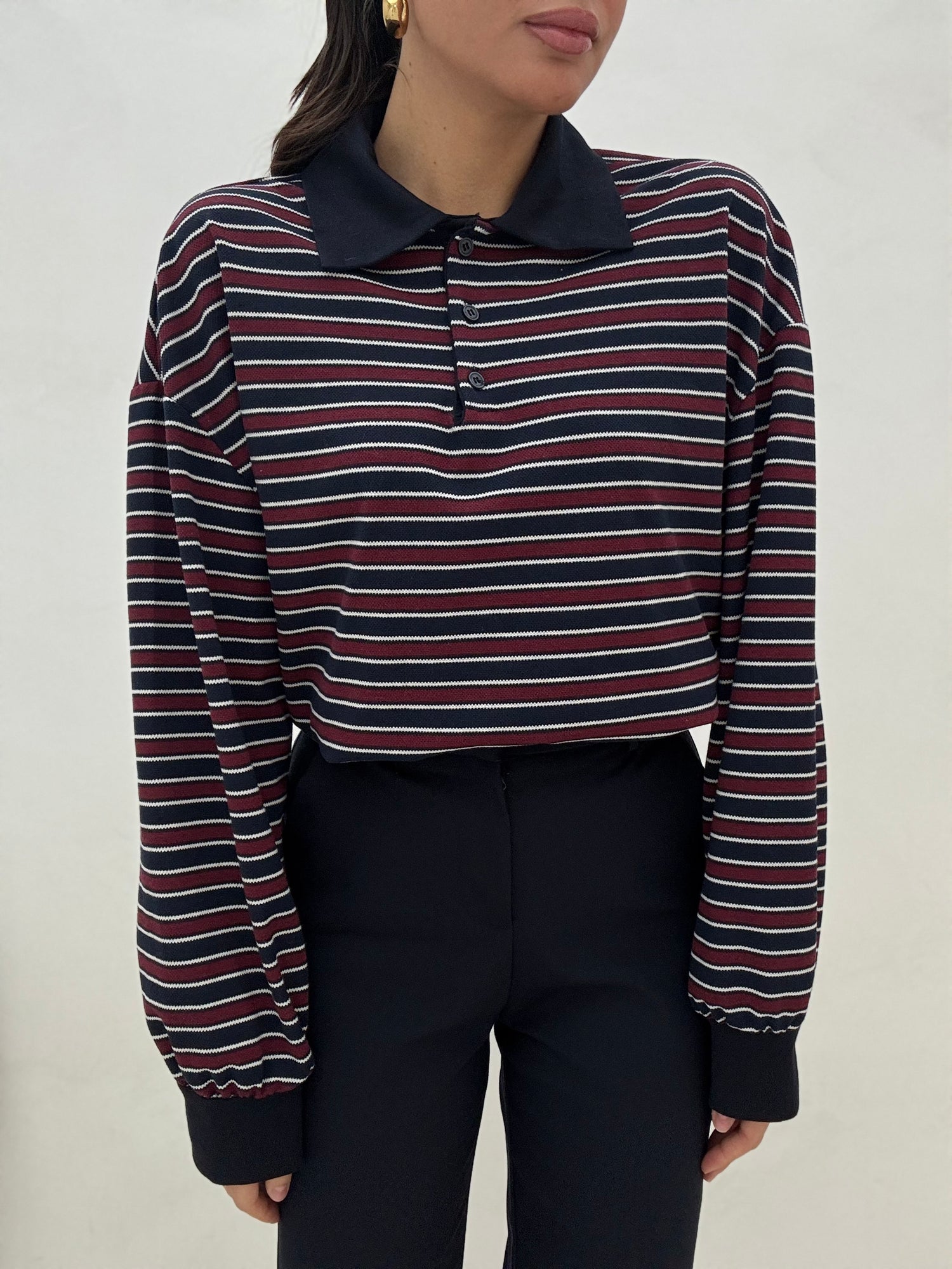 Maglia/Polo ‘48% COTONE’ Blu Notte e Bordeaux