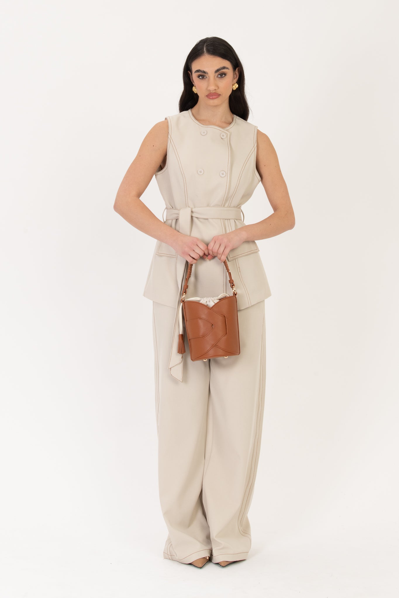 Coordinato ‘GILET+PANTALONE FUSCIACCA’ Panna