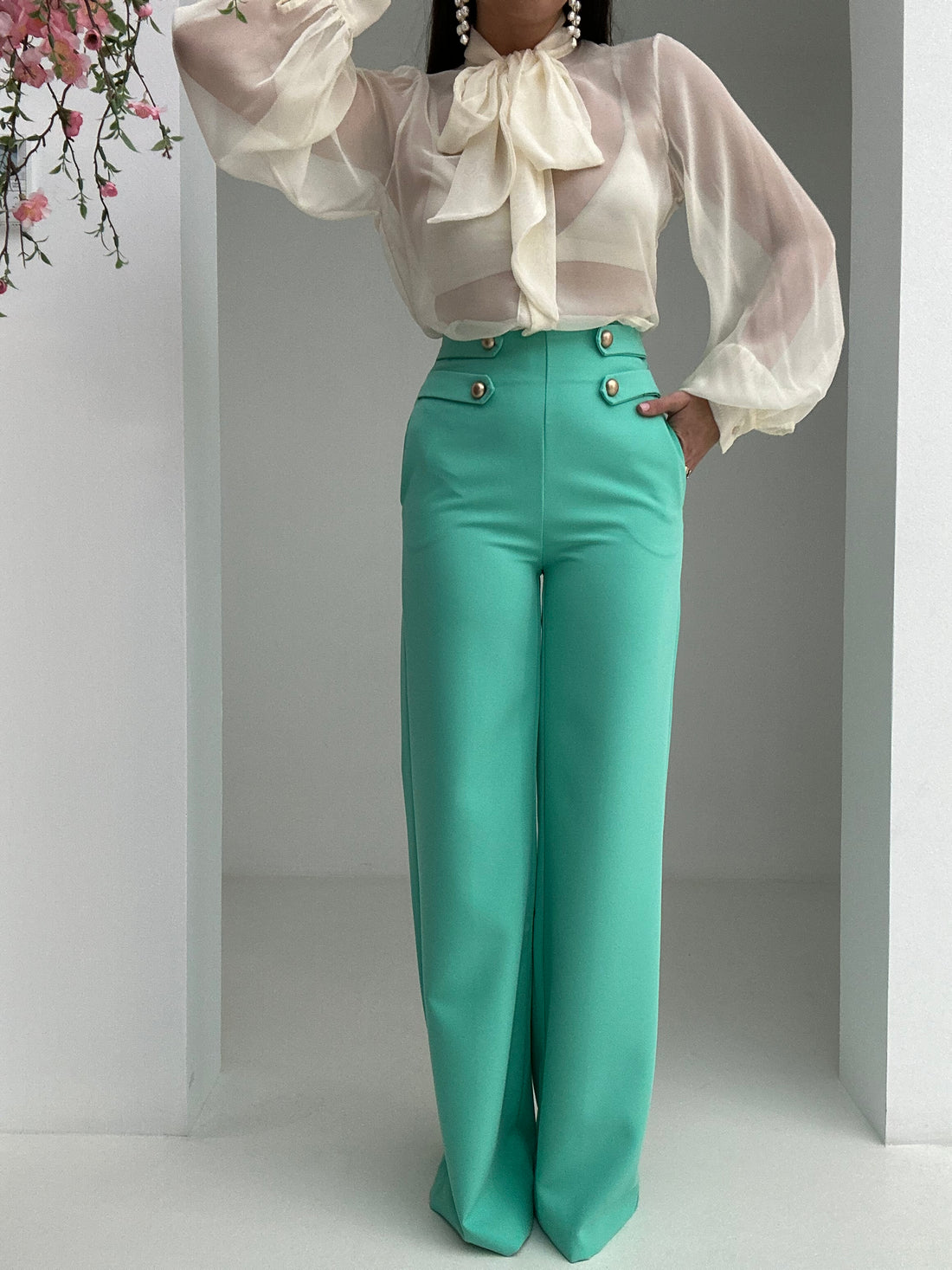 Pantalone palazzo ‘BOTTONI ORO’ Tiffany