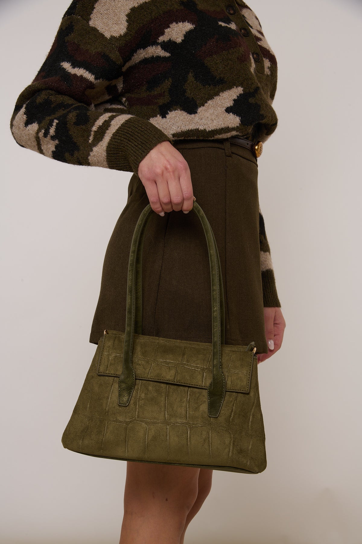 Borsa ‘SUEDE’ Pitonata Verde
