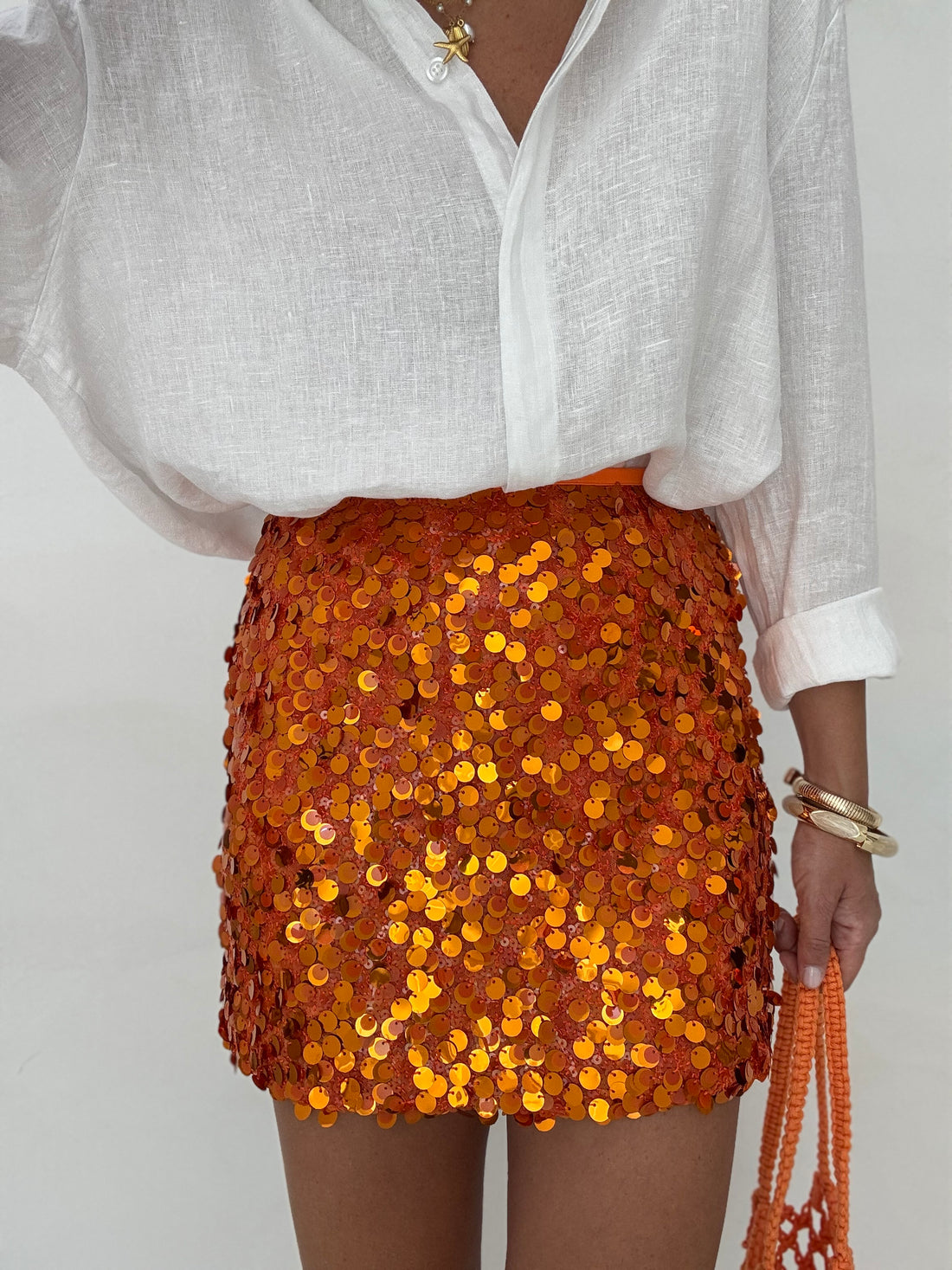Gonna ‘PAILLETTES’ Arancio