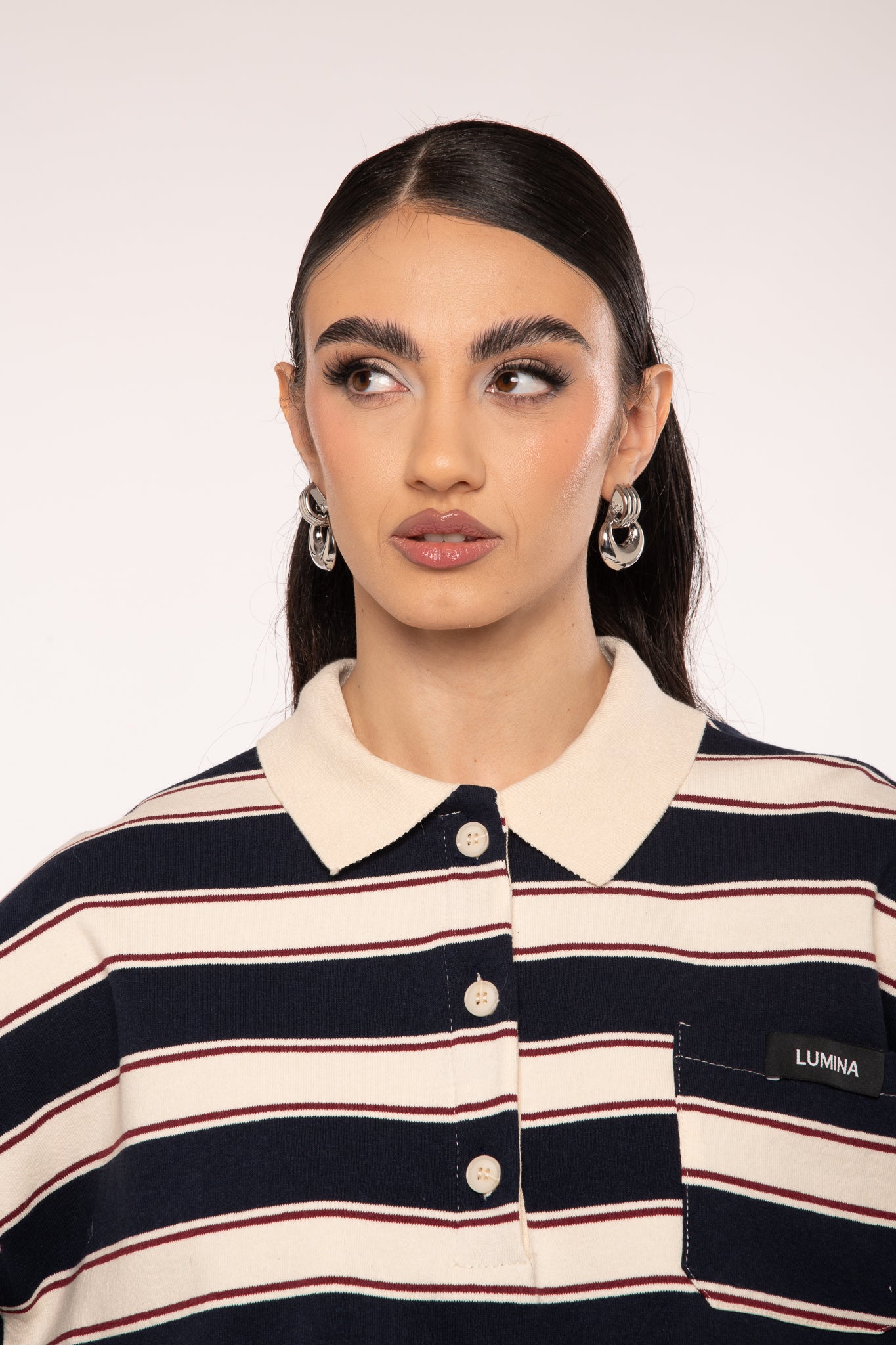 Maglia/Polo righe Blu Notte e Panna By Lumina