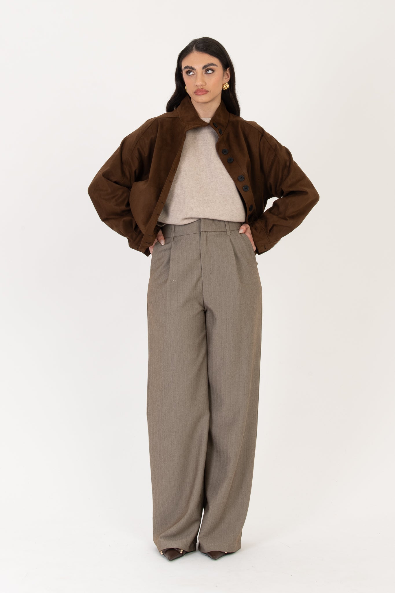 Pantalone classico ‘EFFETTO SPIGATO’