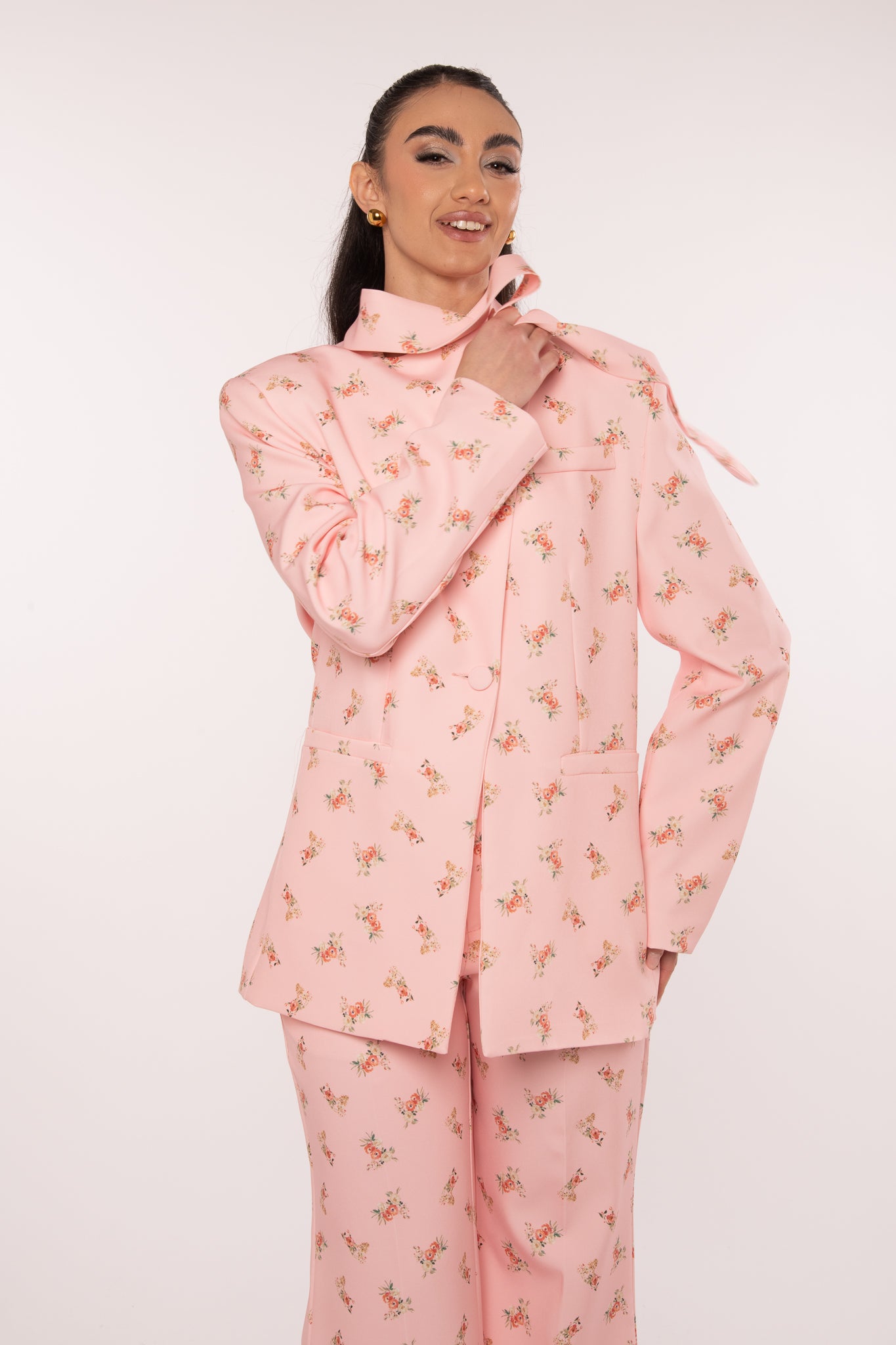 Blazer ‘CON FUSCIACCA BY LUMINA’ Floreale Rosa