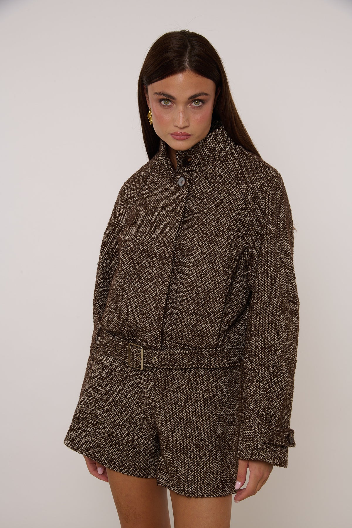 Coordinato ‘10% LANA’ Mezzo Collo Cacao