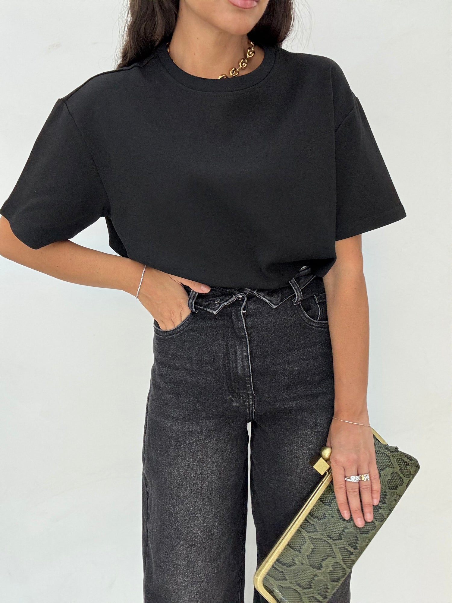 T-shirt basic ‘90%COTONE’ Nera