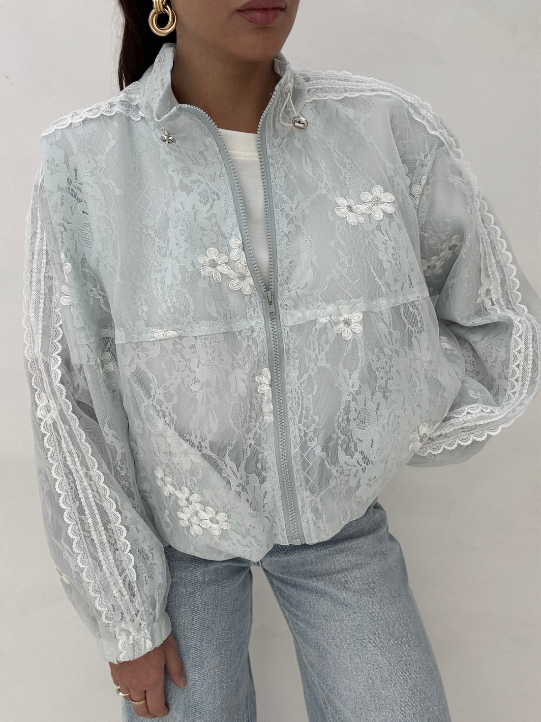 Giacca ‘BANDE IN PIZZO’ Azzurro