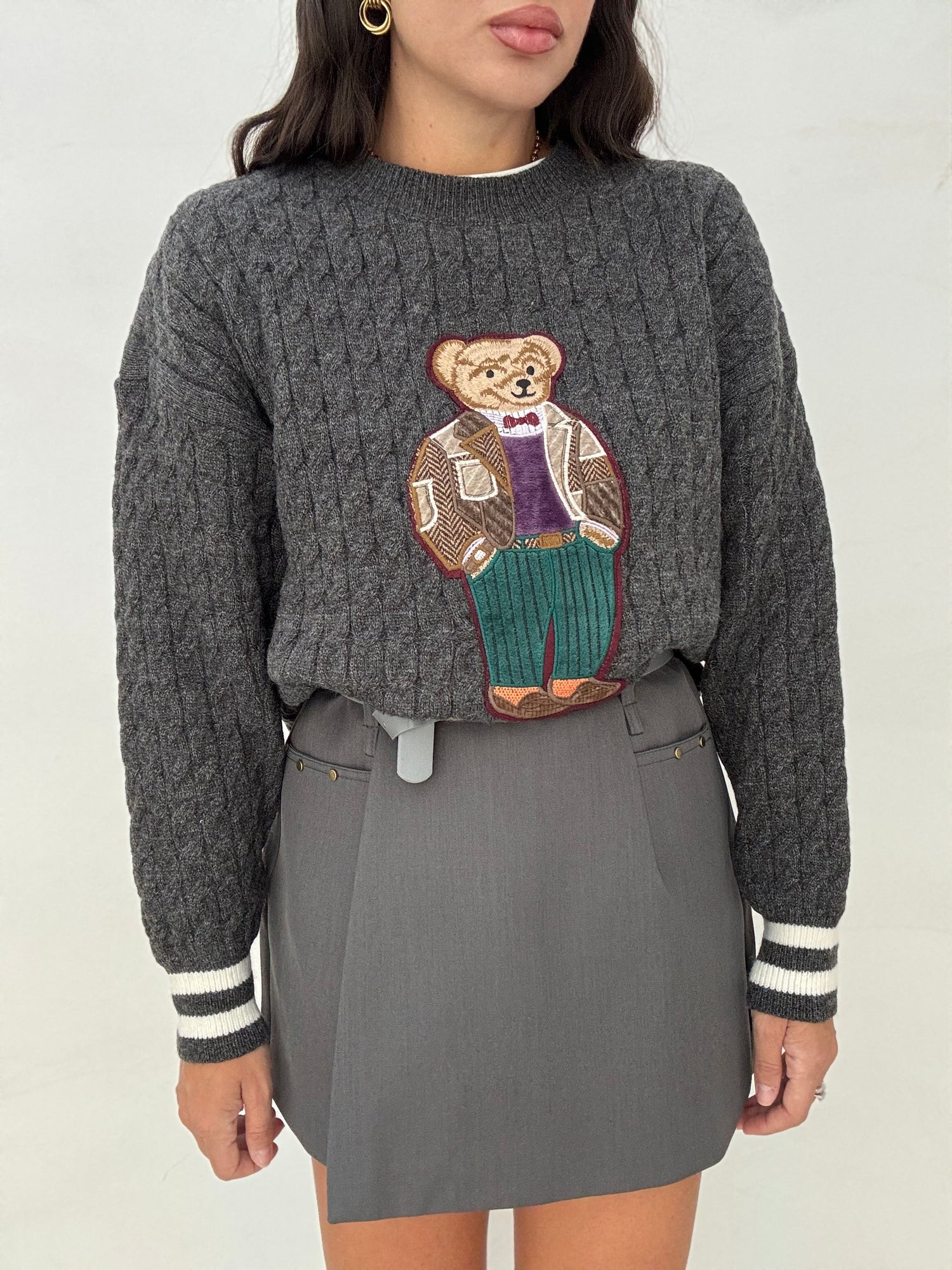 Maglione ‘TRECCE’ Sig.Teddy Grigio