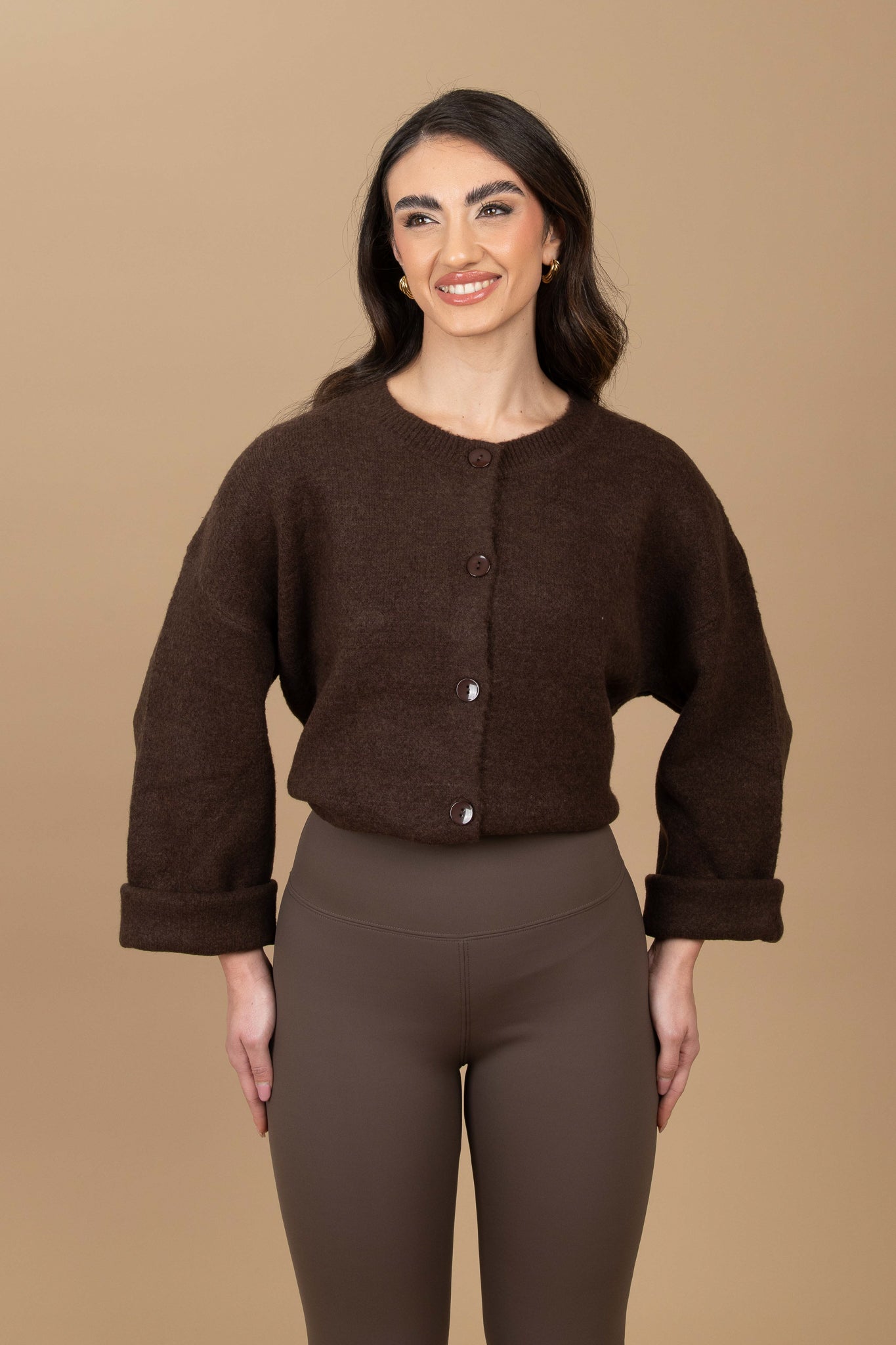 Cardigan ‘BASIC CON BOTTONI’ Cacao