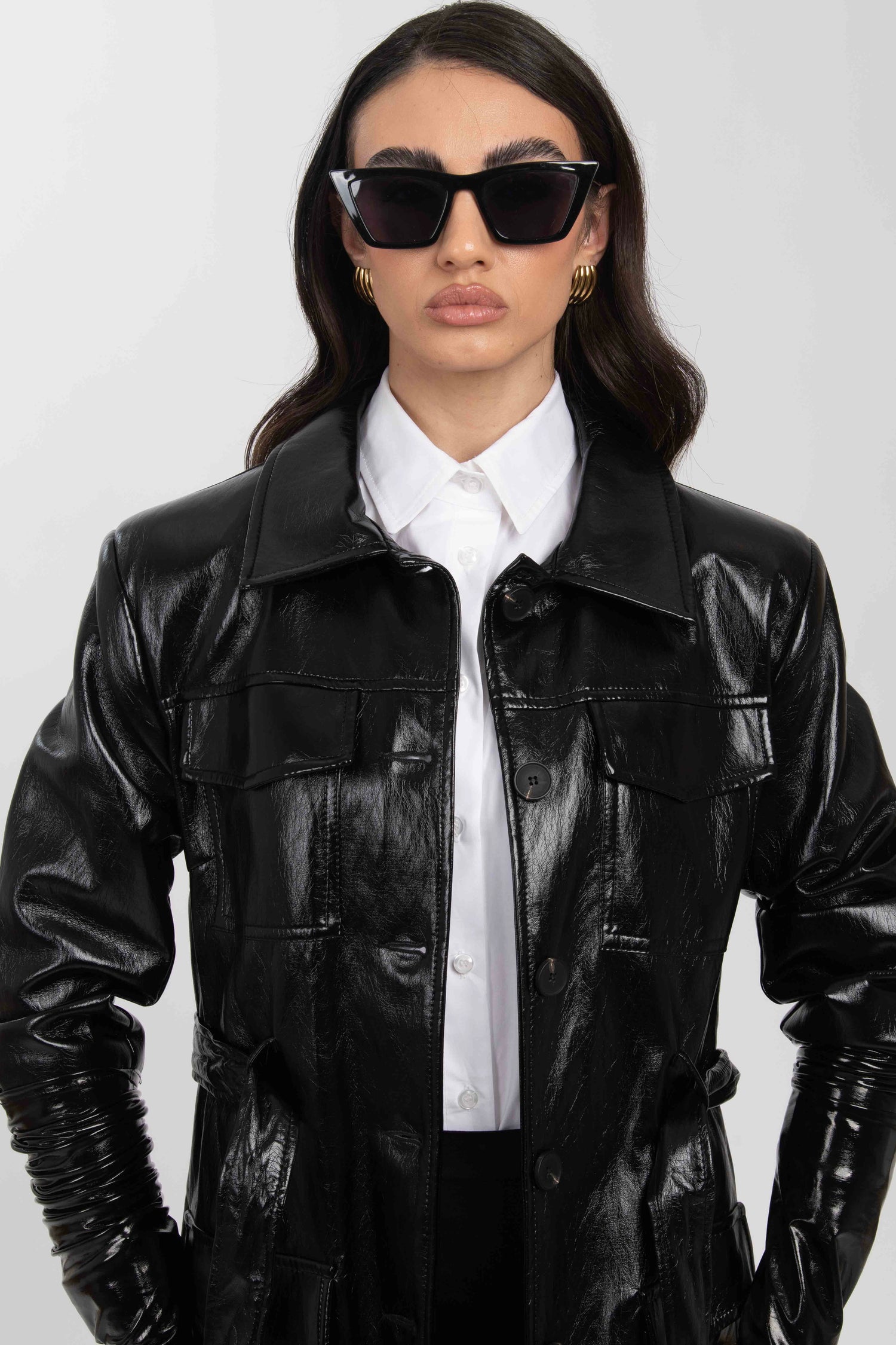 Trench lungo ‘VERNICE’ BY LUMINA Nero