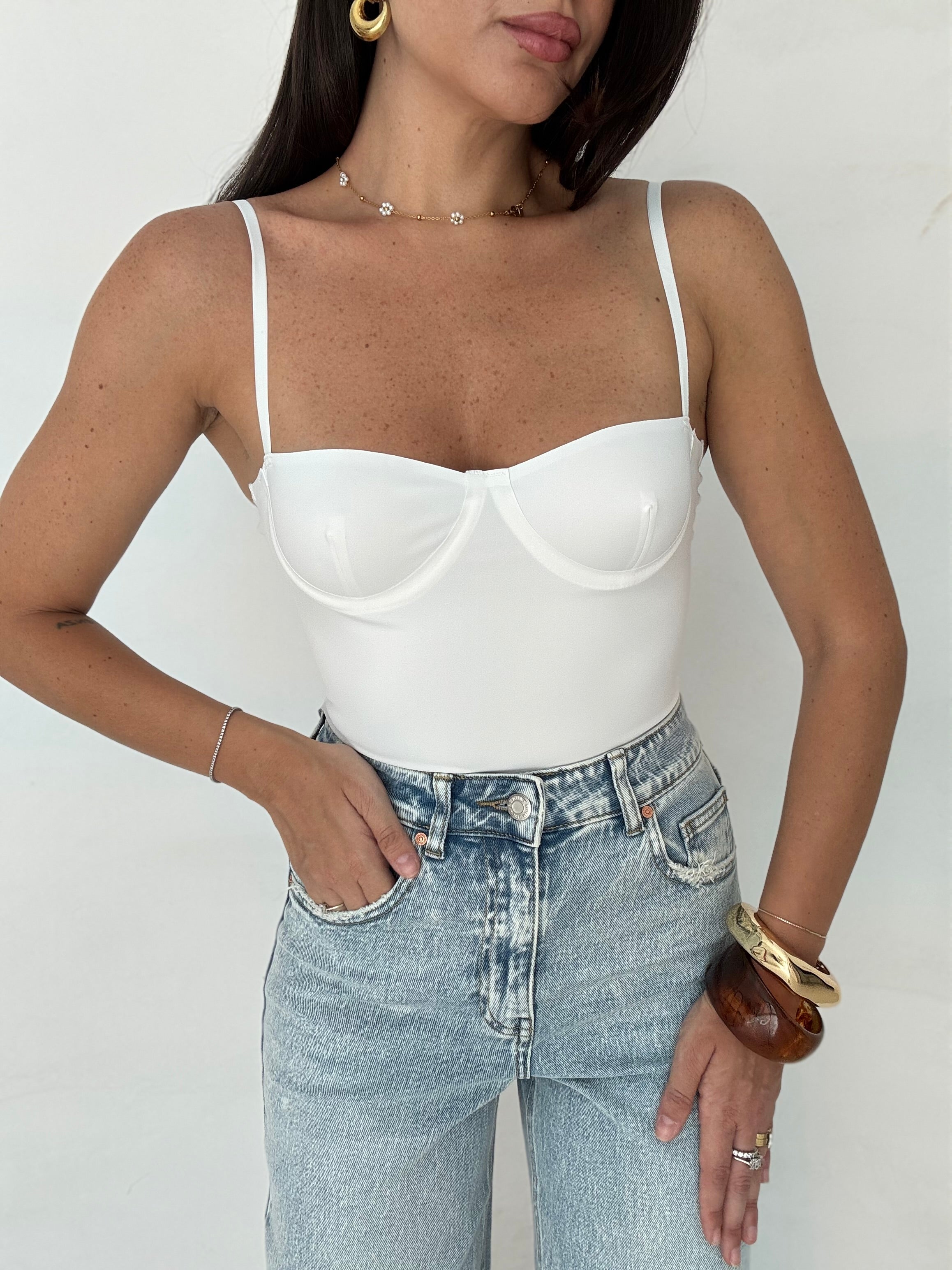 Body ‘SATIN’ contenitivo Bianco