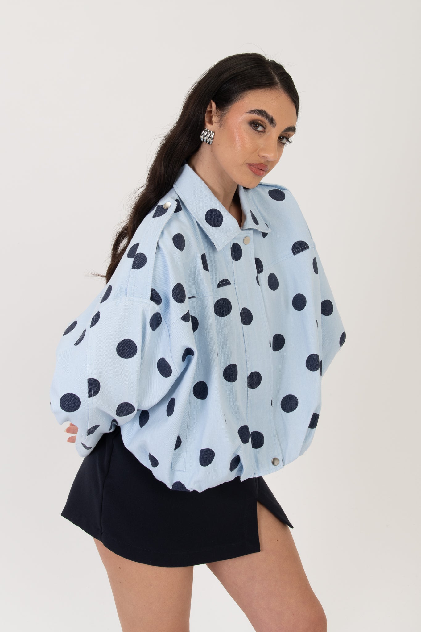 Bomber ‘POIS 100%COTONE’ Azzurro