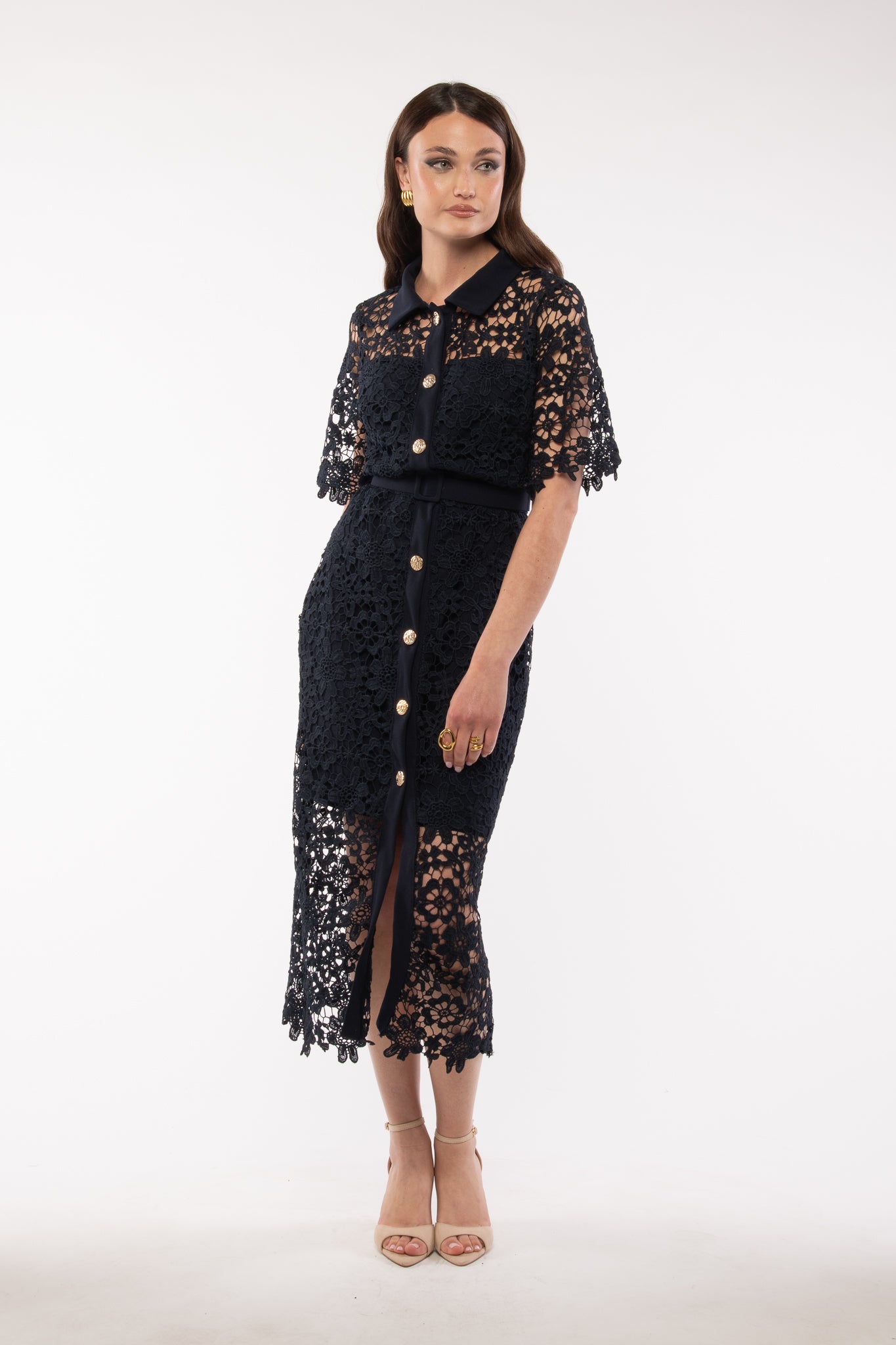 Abito ‘DAPHNE 2.0 in pizzo Blu Notte