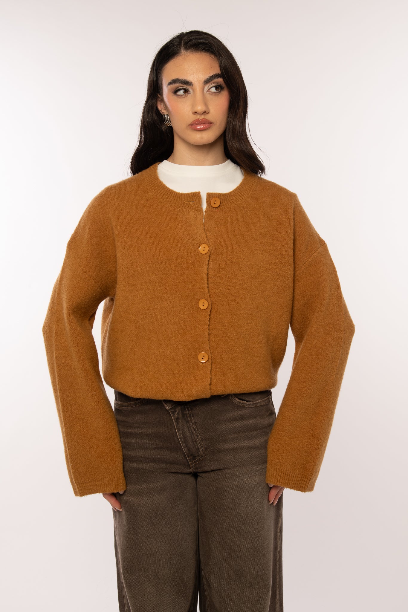 Cardigan ‘BASIC CON BOTTONI’ Senape