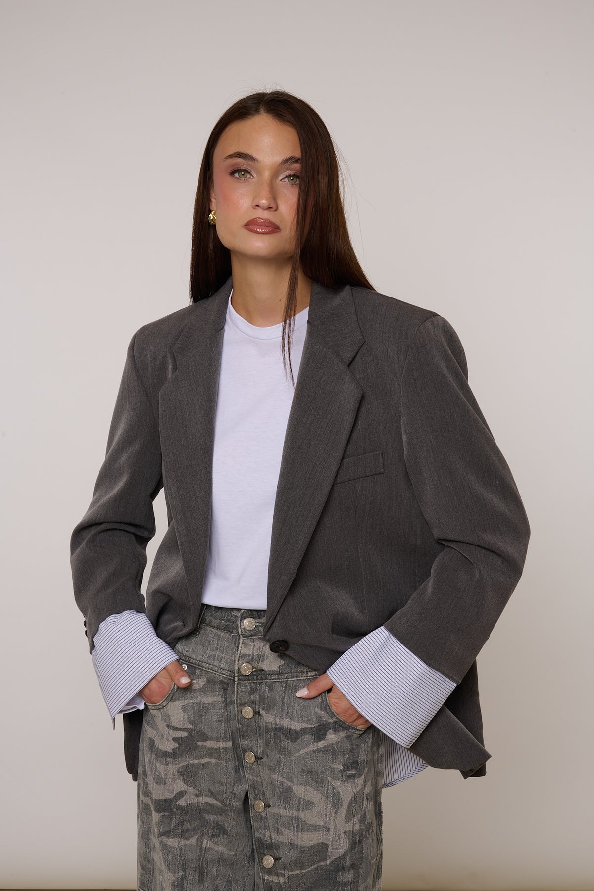 Blazer ‘FINTA CAMICIA’ By Lumina Grigio