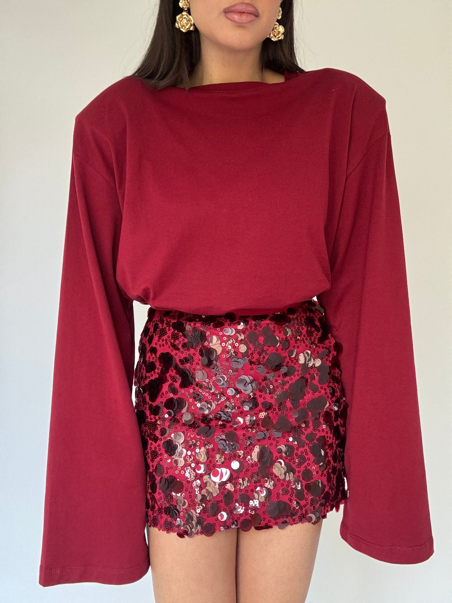 Maglia ‘100%COTONE’ con spalline Bordeaux