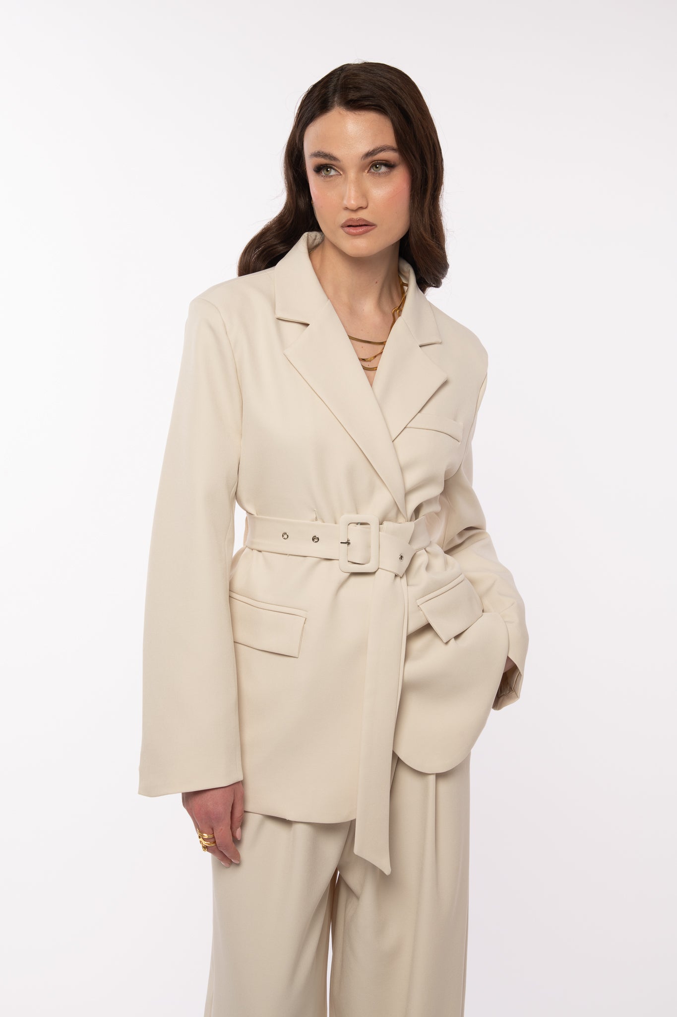 Tailleur ‘CON CINTURA’ Panna