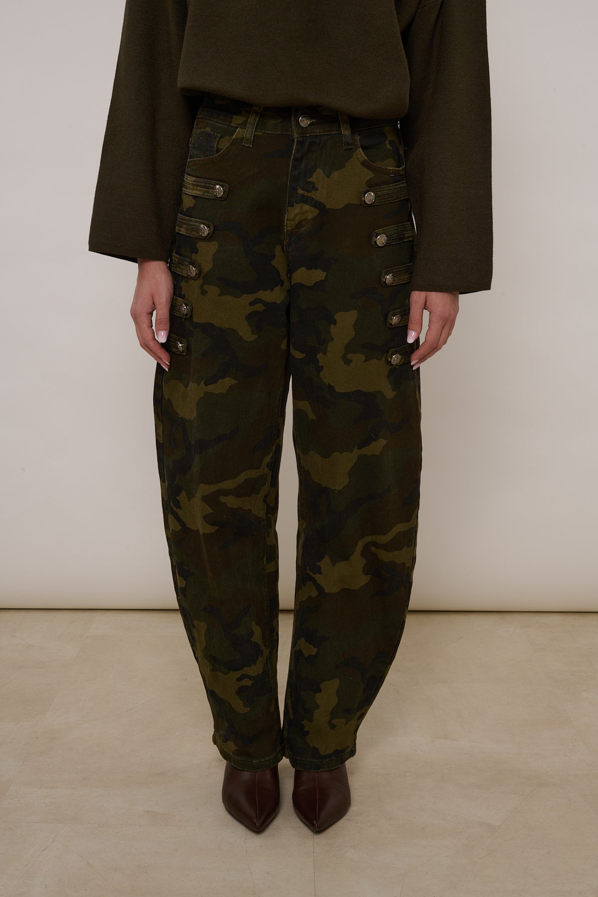 Jeans Baggy ‘CAMOUFLAGE’ con Alamari