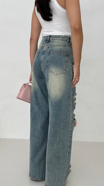 Jeans ‘FIORI UNCINETTO’ in Denim
