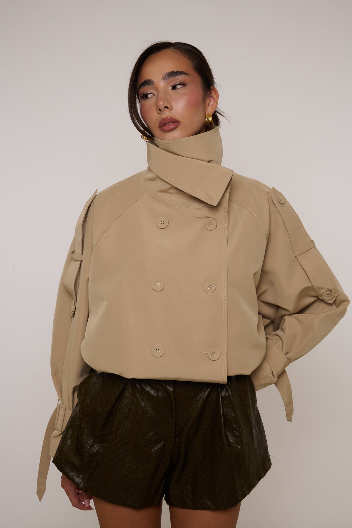 Bomber/Trench ‘COLLO ALTO’ Beige