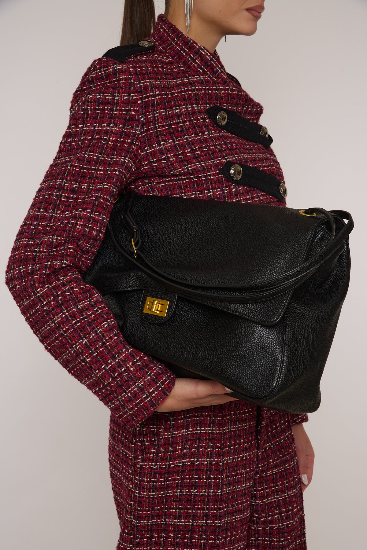 Borsa ‘MAXI’ in ecopelle Nera