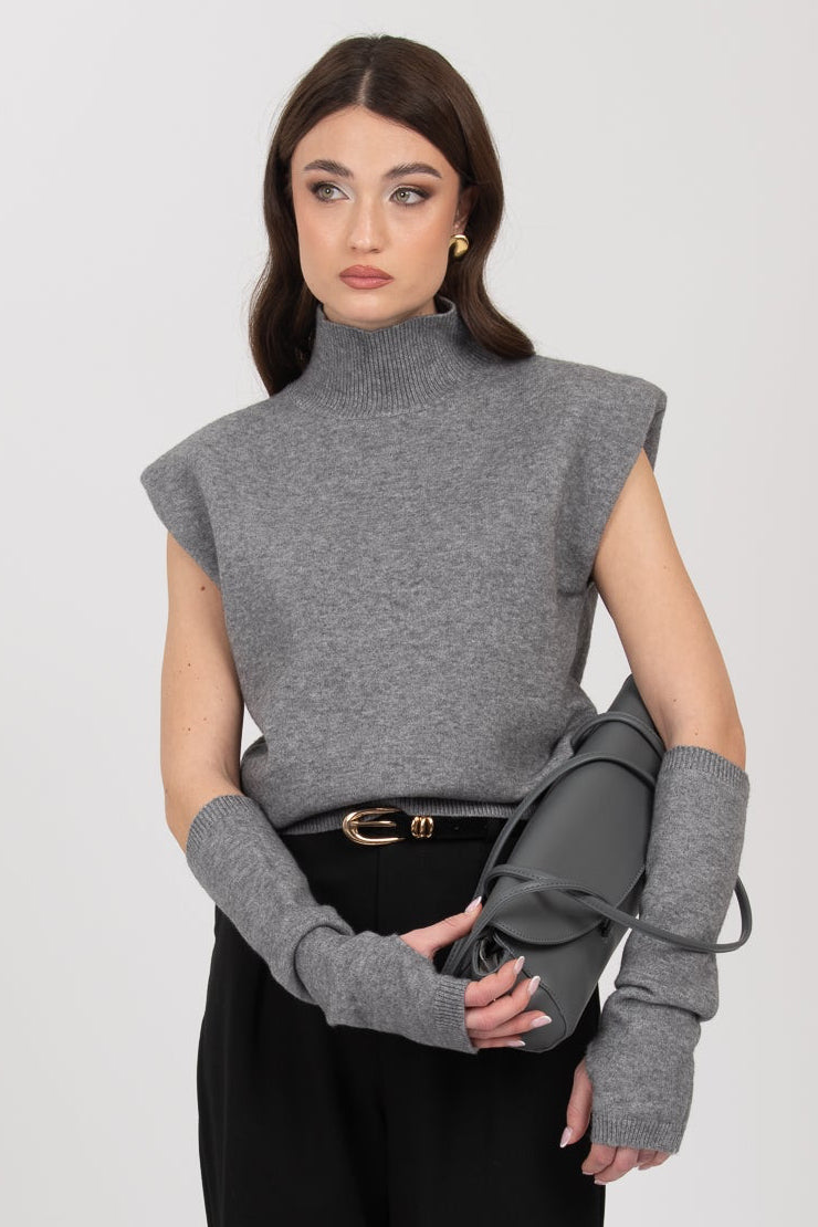 Borsa ‘BAGUETTE’ ecopelle Grigia