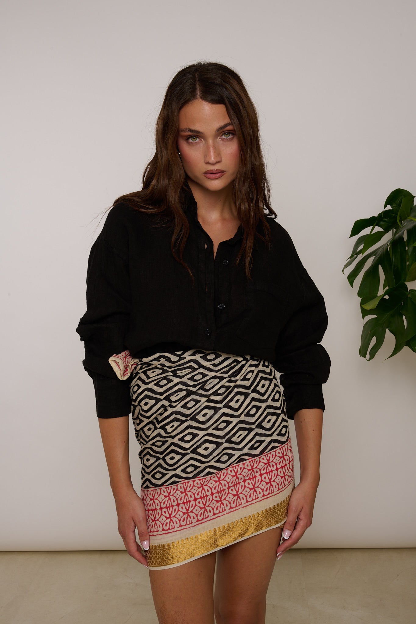 Camicia ‘100% LINO’ Nera
