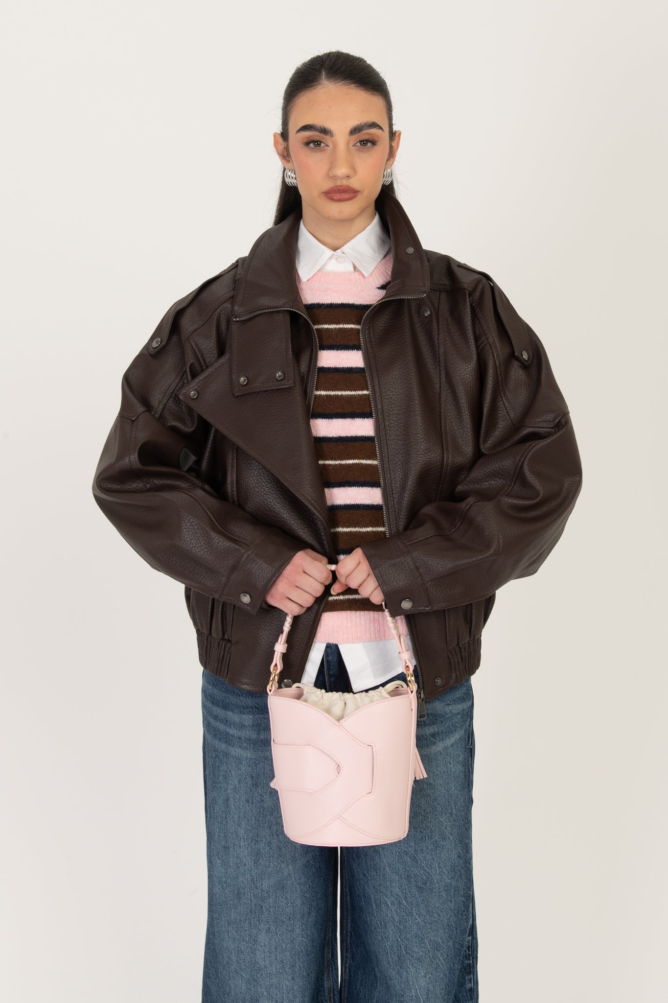 Borsa ‘SECCHIELLO INTRECCIATA’ Rosa