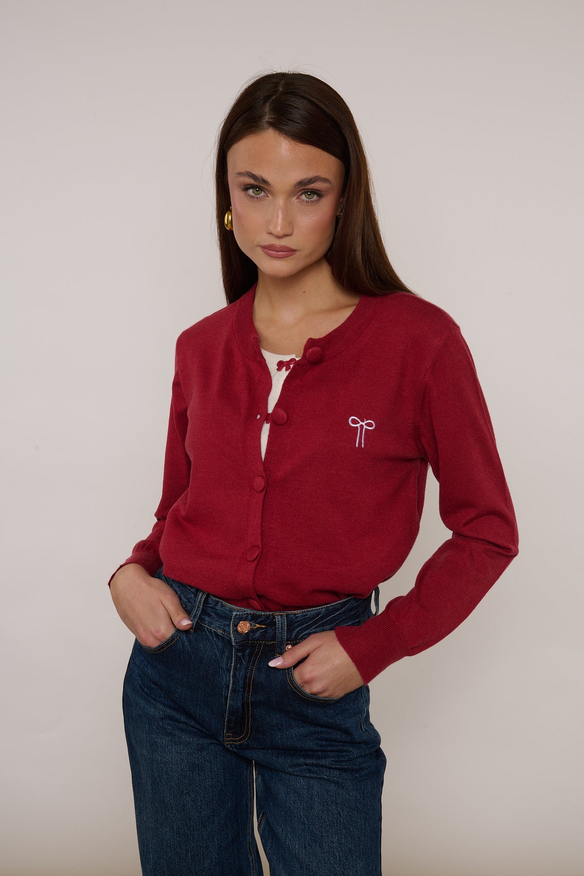 Cardigan ‘FIOCCHETTI’ Rosso