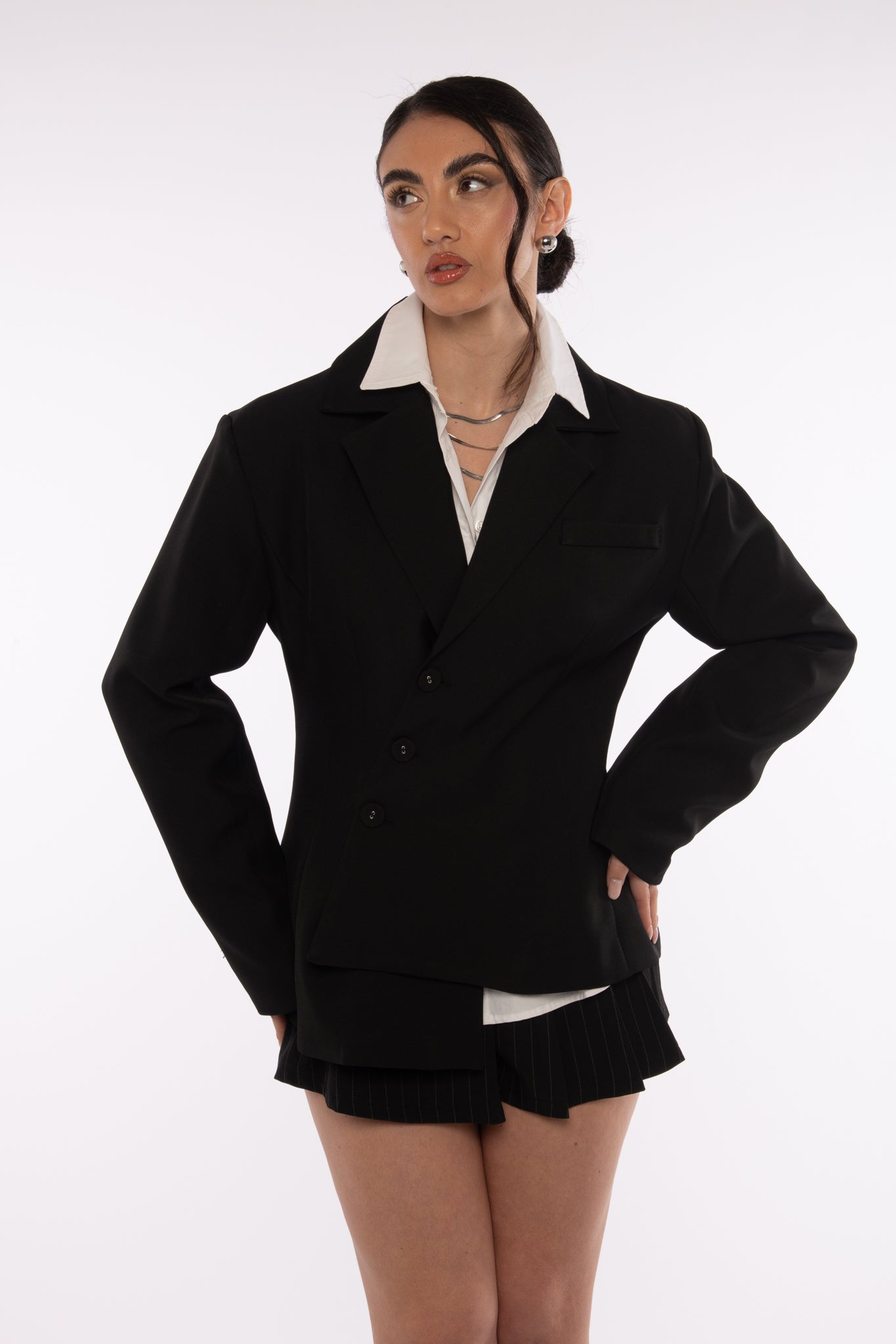 Blazer ‘ASIMMETRICO’ 80%COTONE Nero