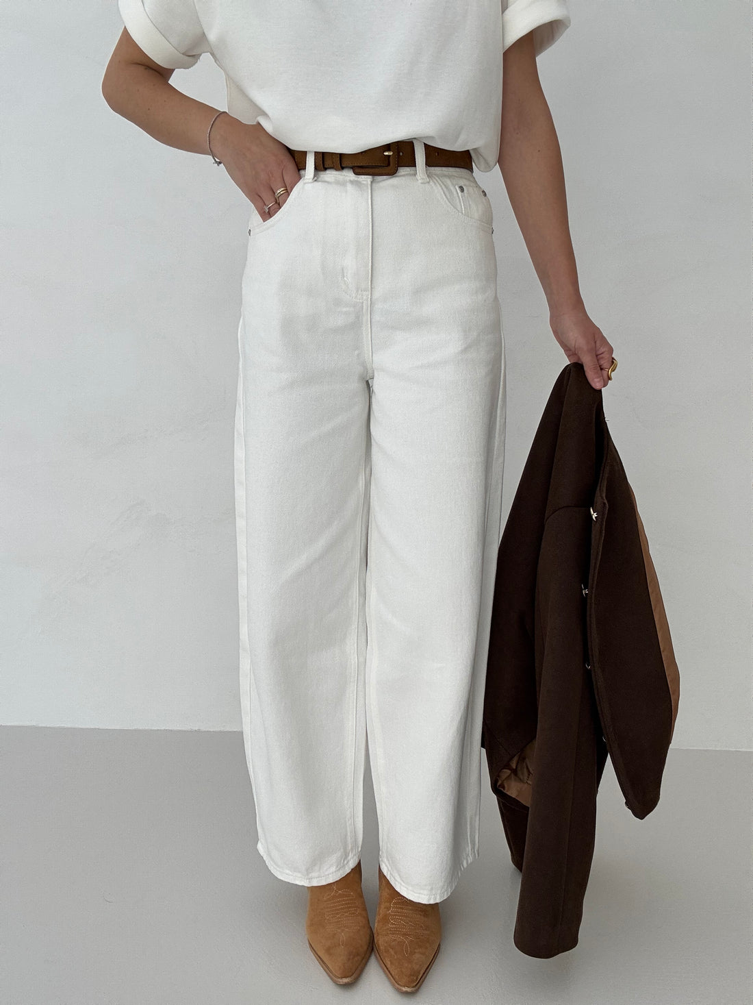 Jeans ‘MOM FIT 100%COTONE’ Bianco