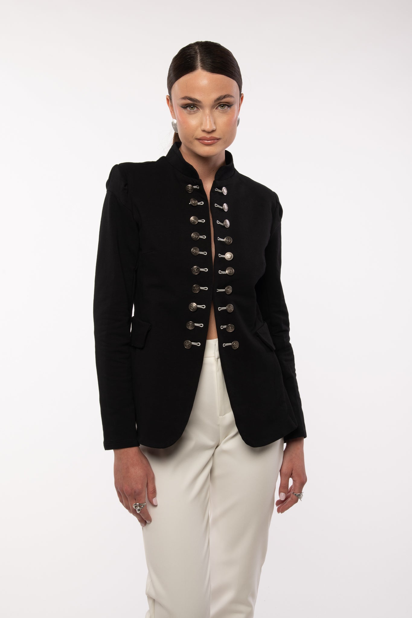 Blazer ‘95% COTONE MULTIBOTTONCINI’ Nero