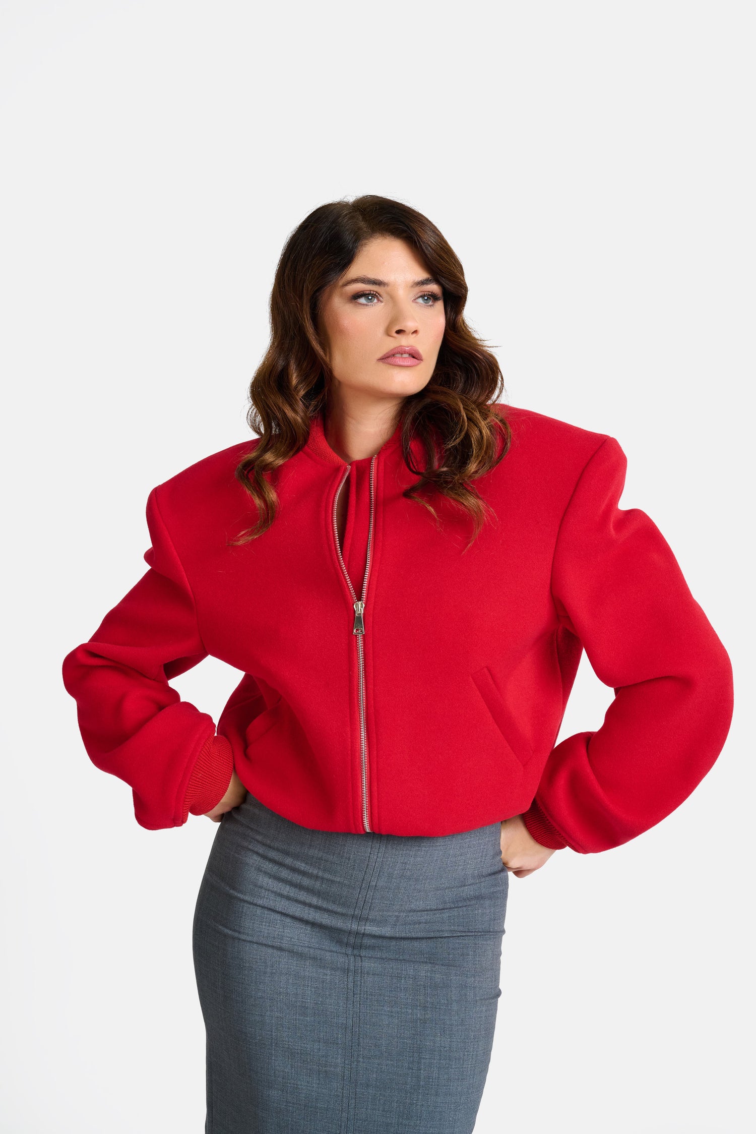 Gonna longuette ‘52% LANA 3&33’ Grigia