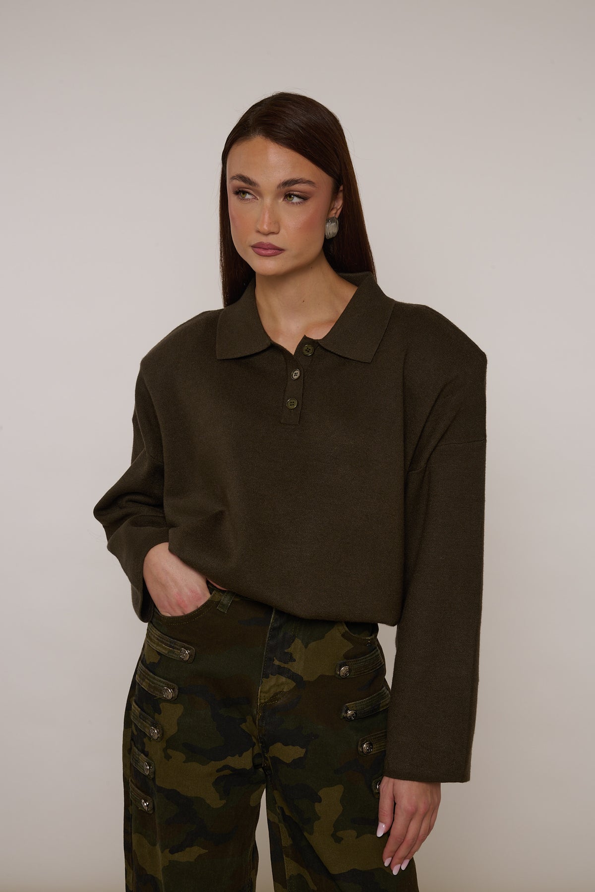 Maglione/Polo con spalline Verde