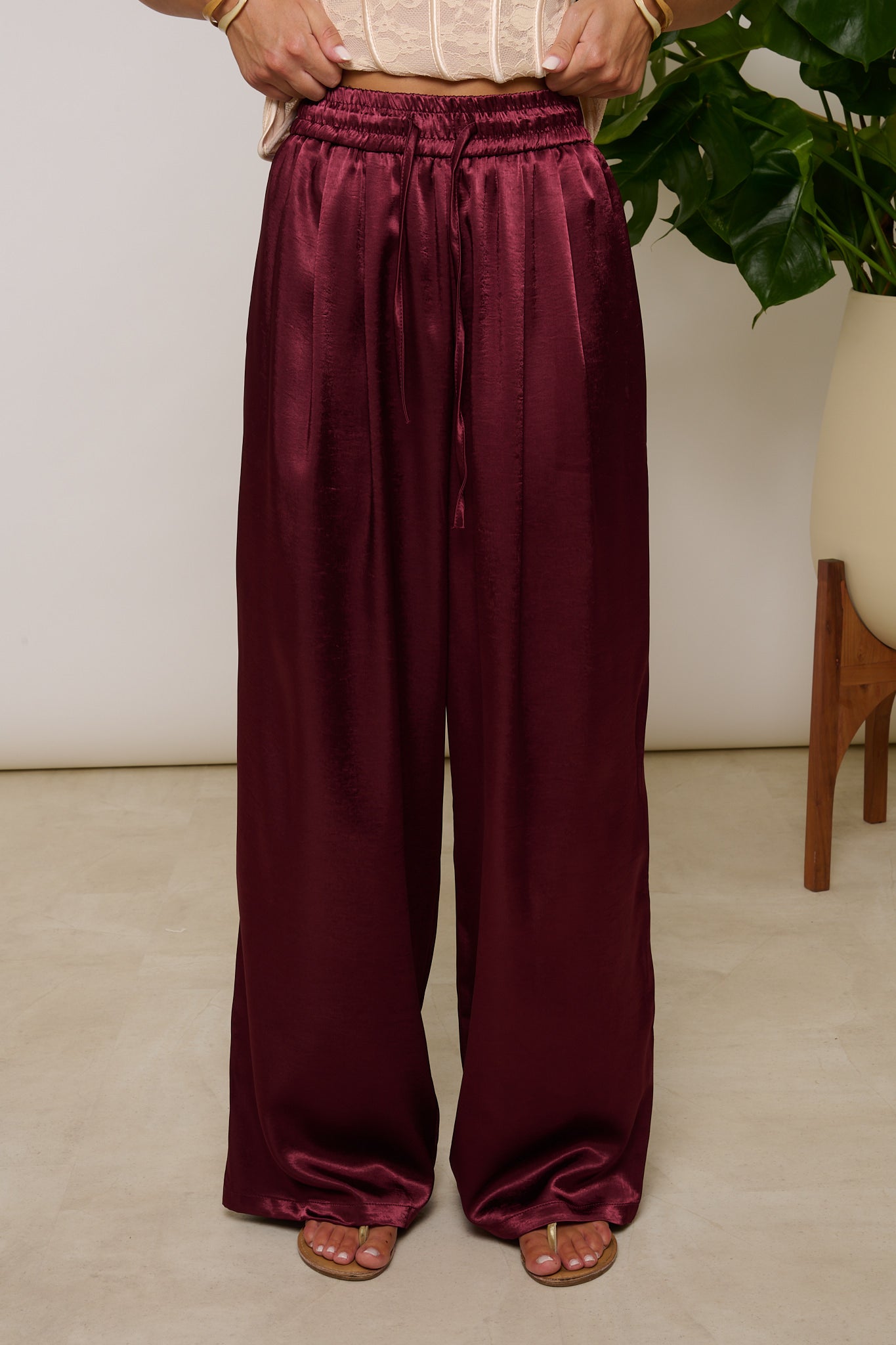 Pantalone ‘SATIN’ Bordeaux