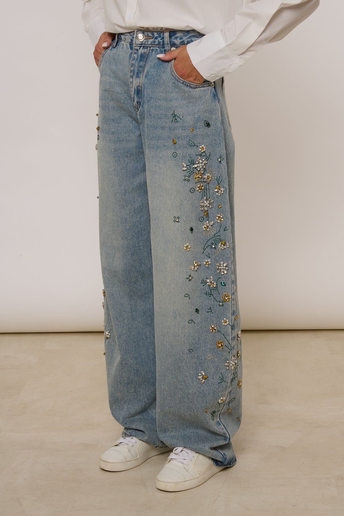 Jeans ‘STRASS LATERALI’ Ballon