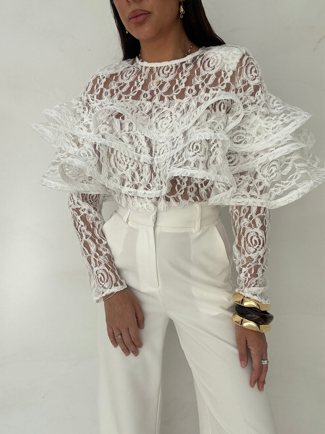 Blusa ‘RICAMI E VIOLÁ’ Bianca