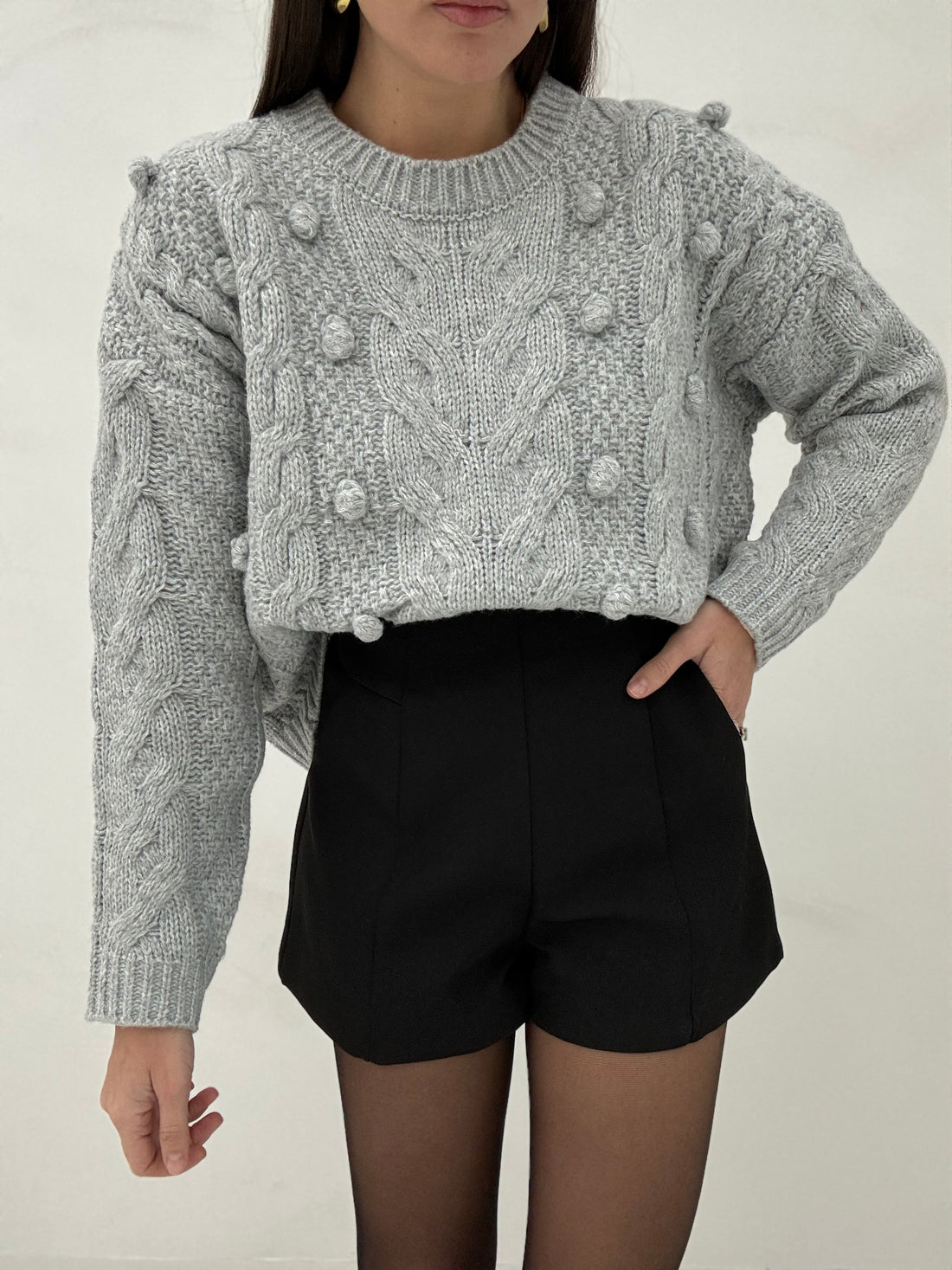 Maglione ‘POM-POM’ Grigio